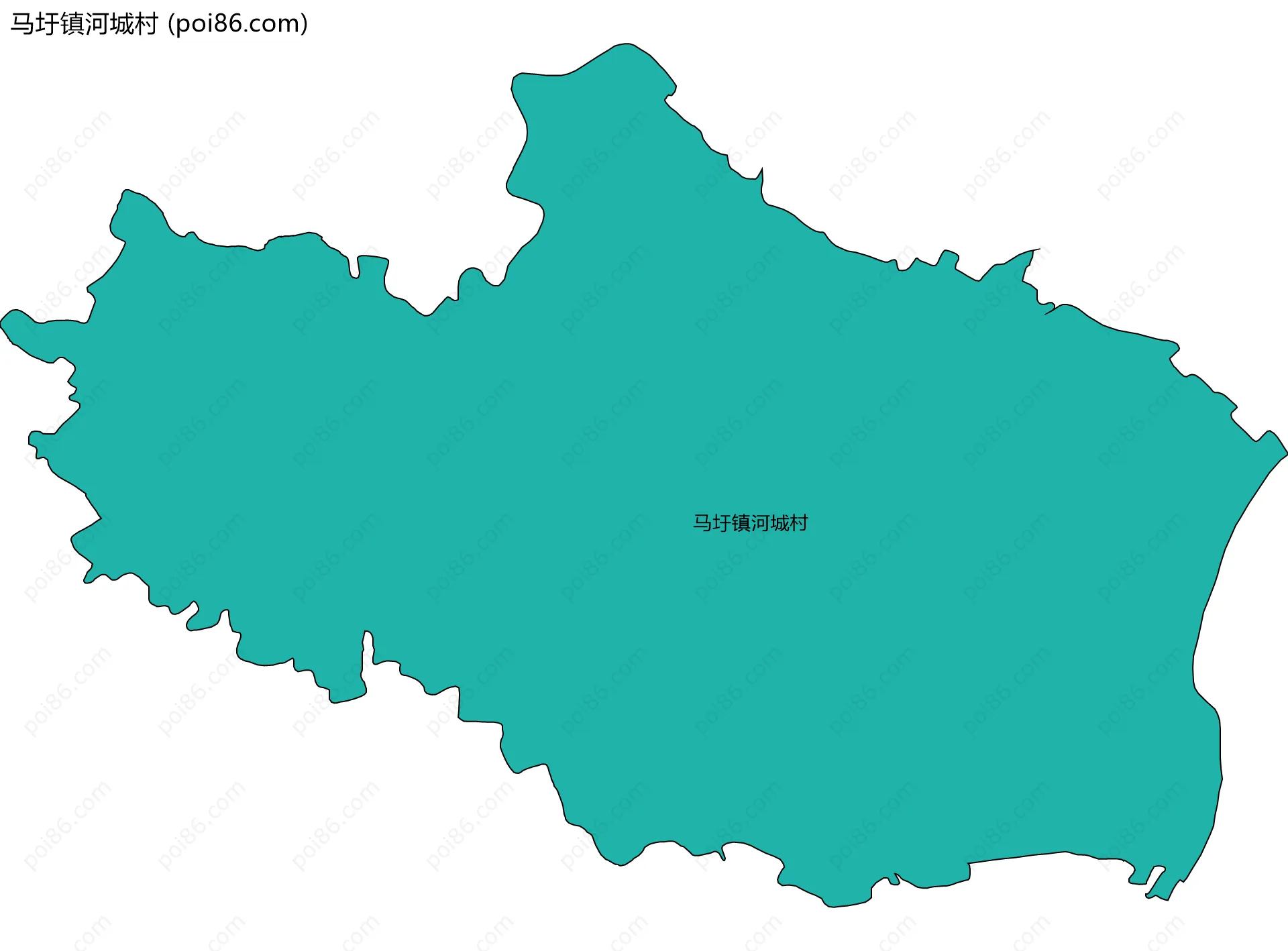 马圩镇河城村边界地图