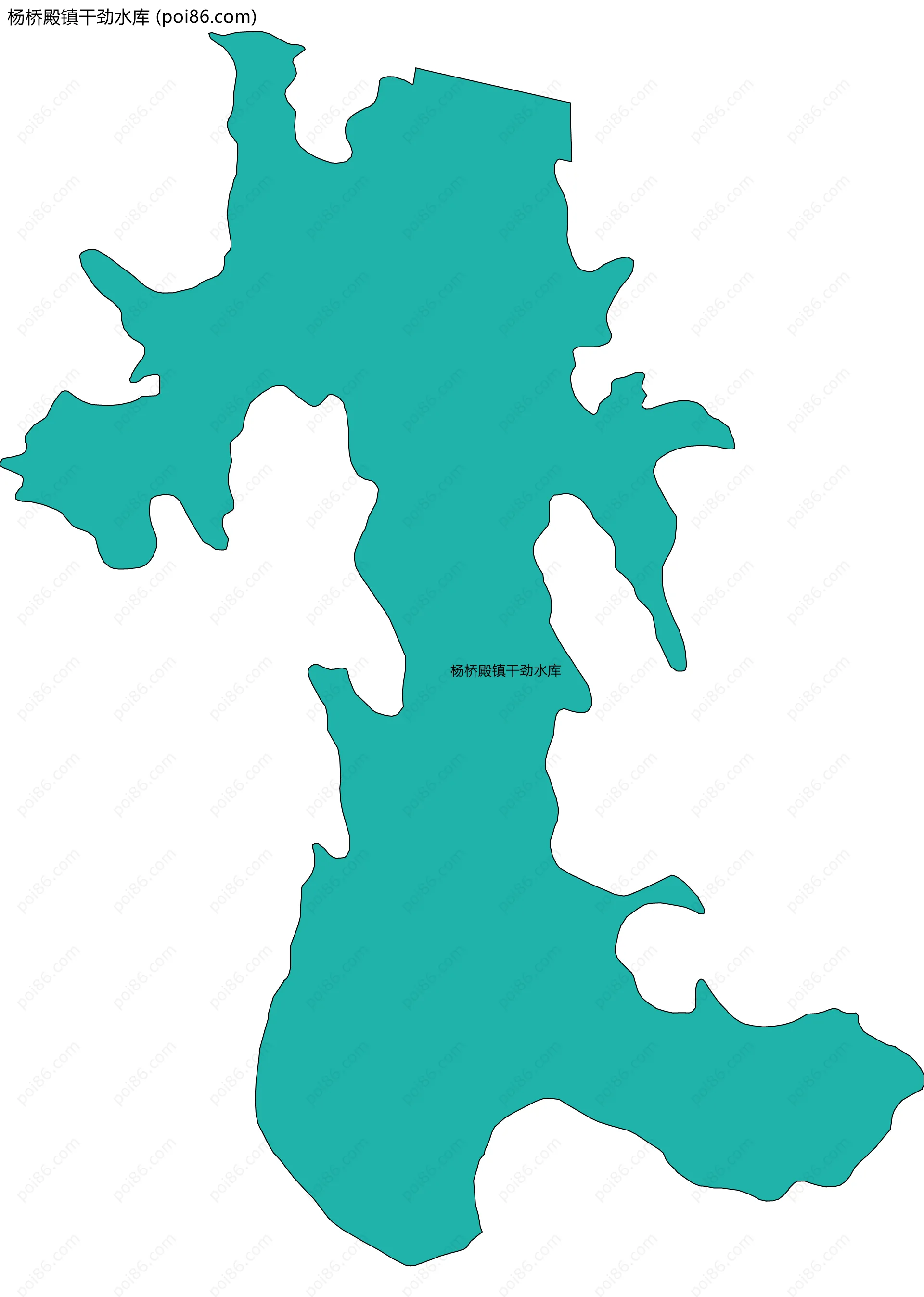 杨桥殿镇干劲水库边界地图