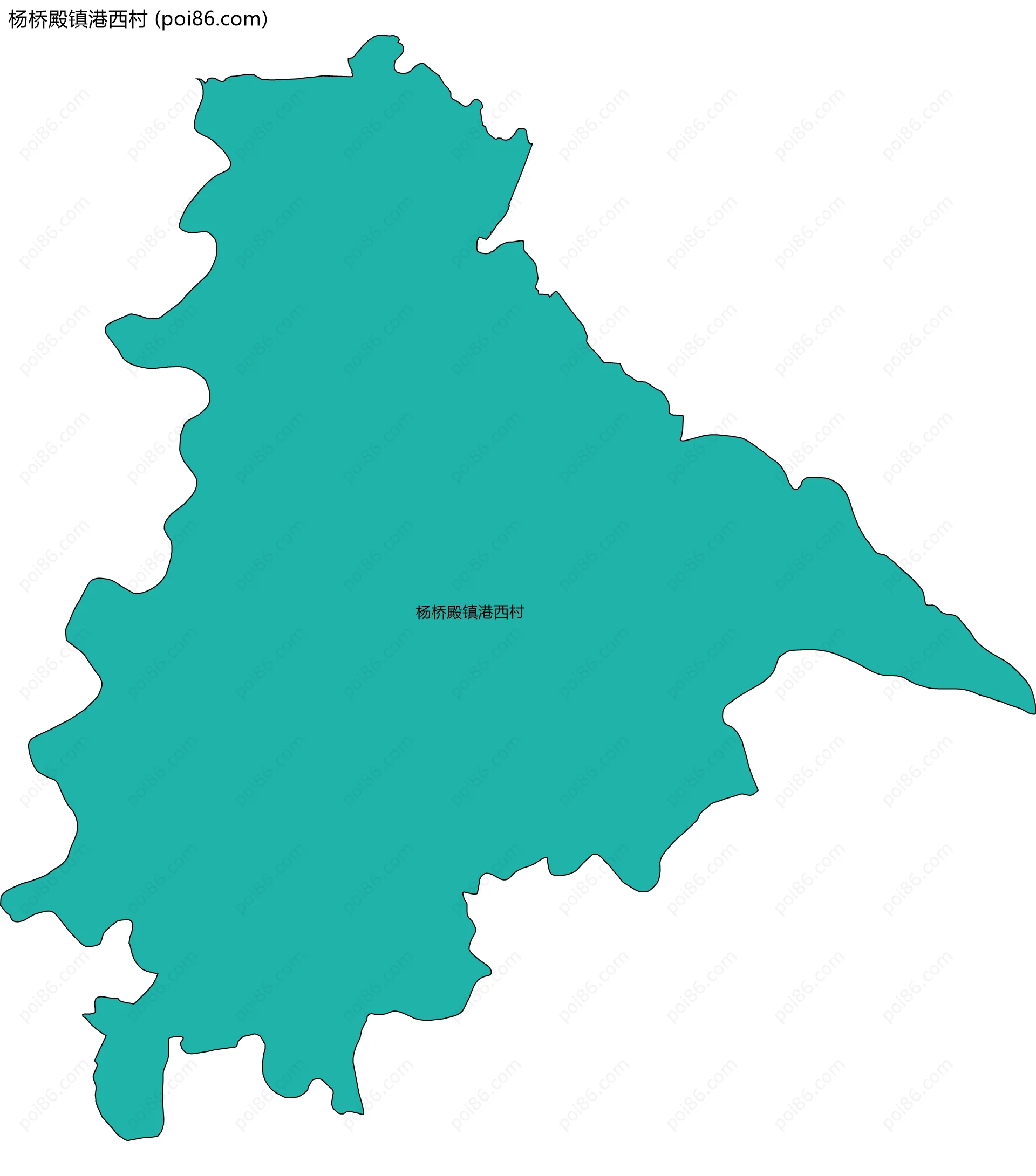 杨桥殿镇港西村边界地图