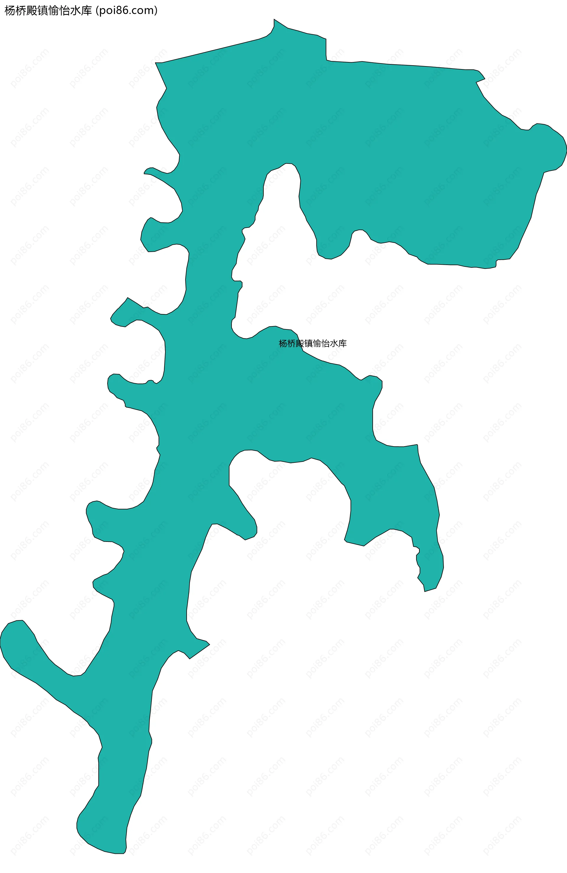 杨桥殿镇愉怡水库边界地图