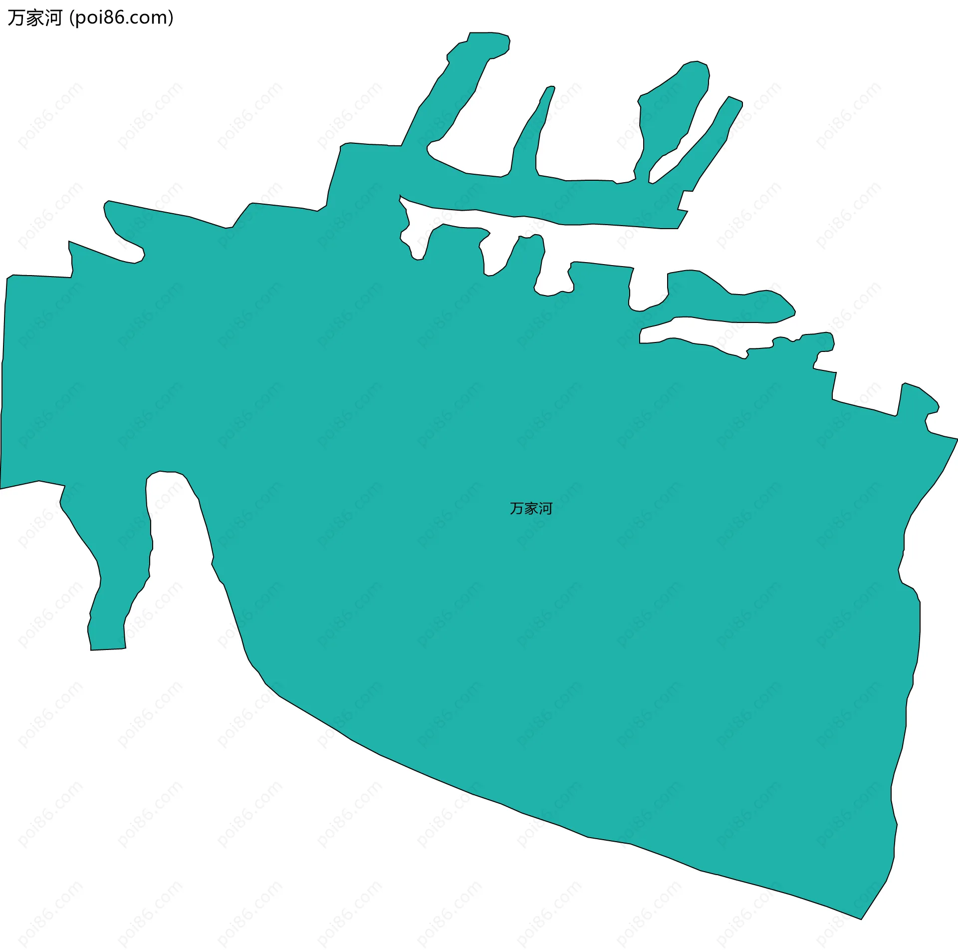 万家河边界地图