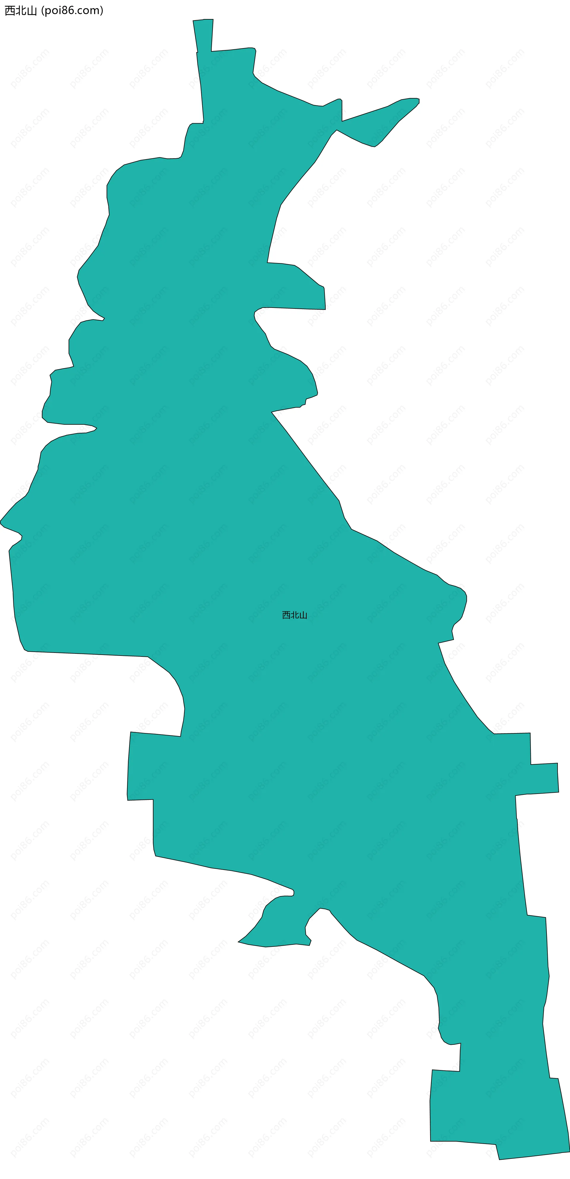 西北山边界地图