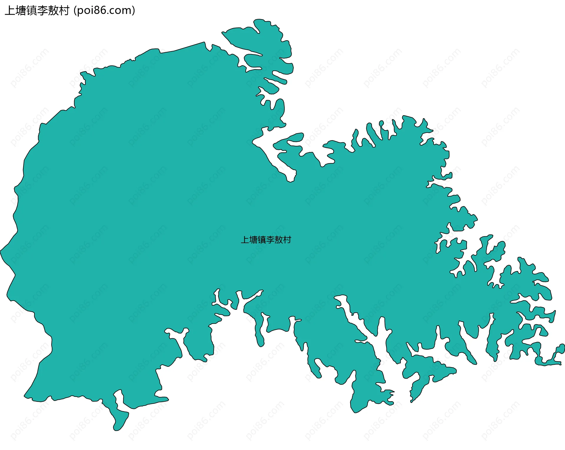 上塘镇李敖村边界地图