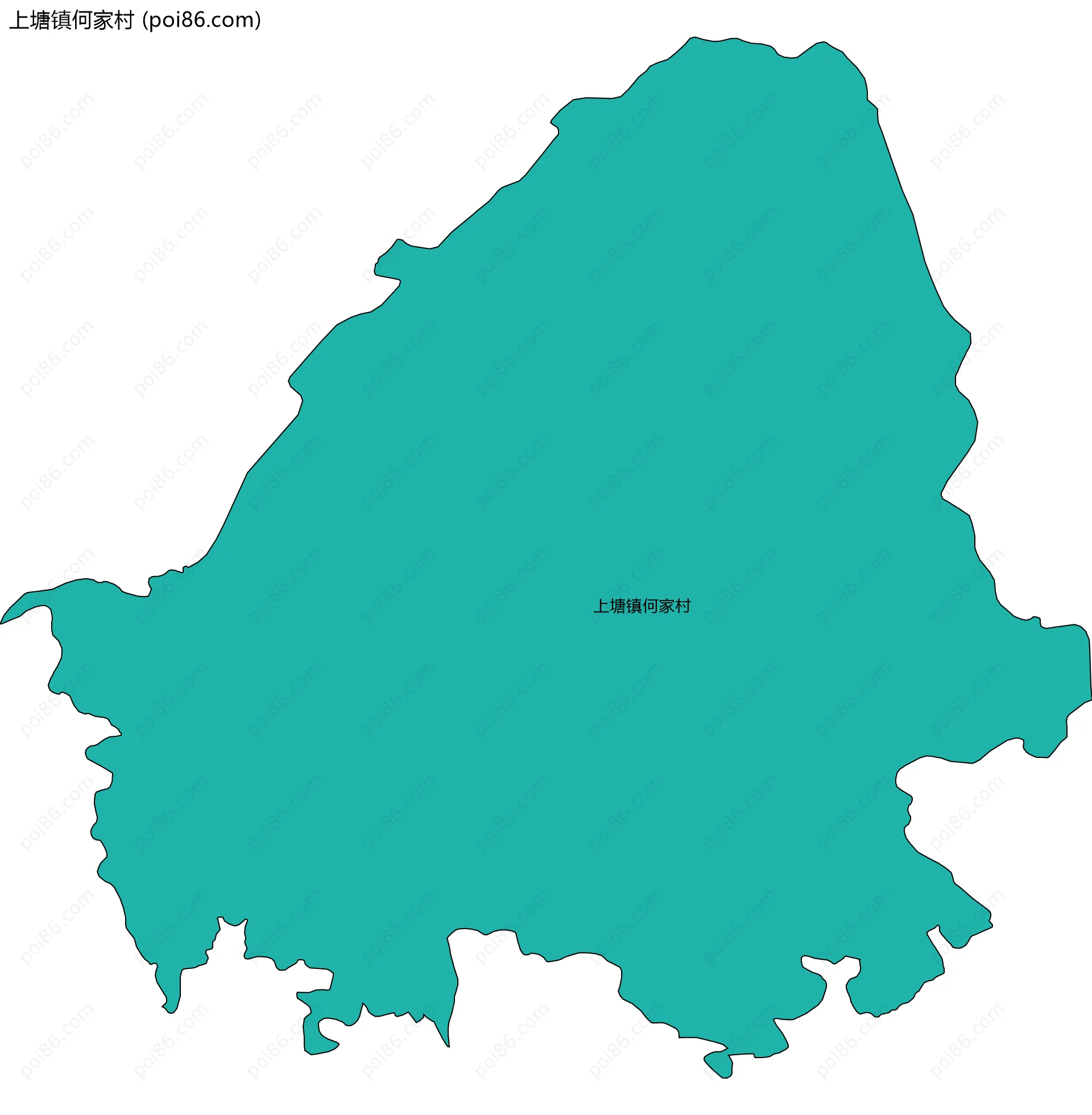 上塘镇何家村边界地图