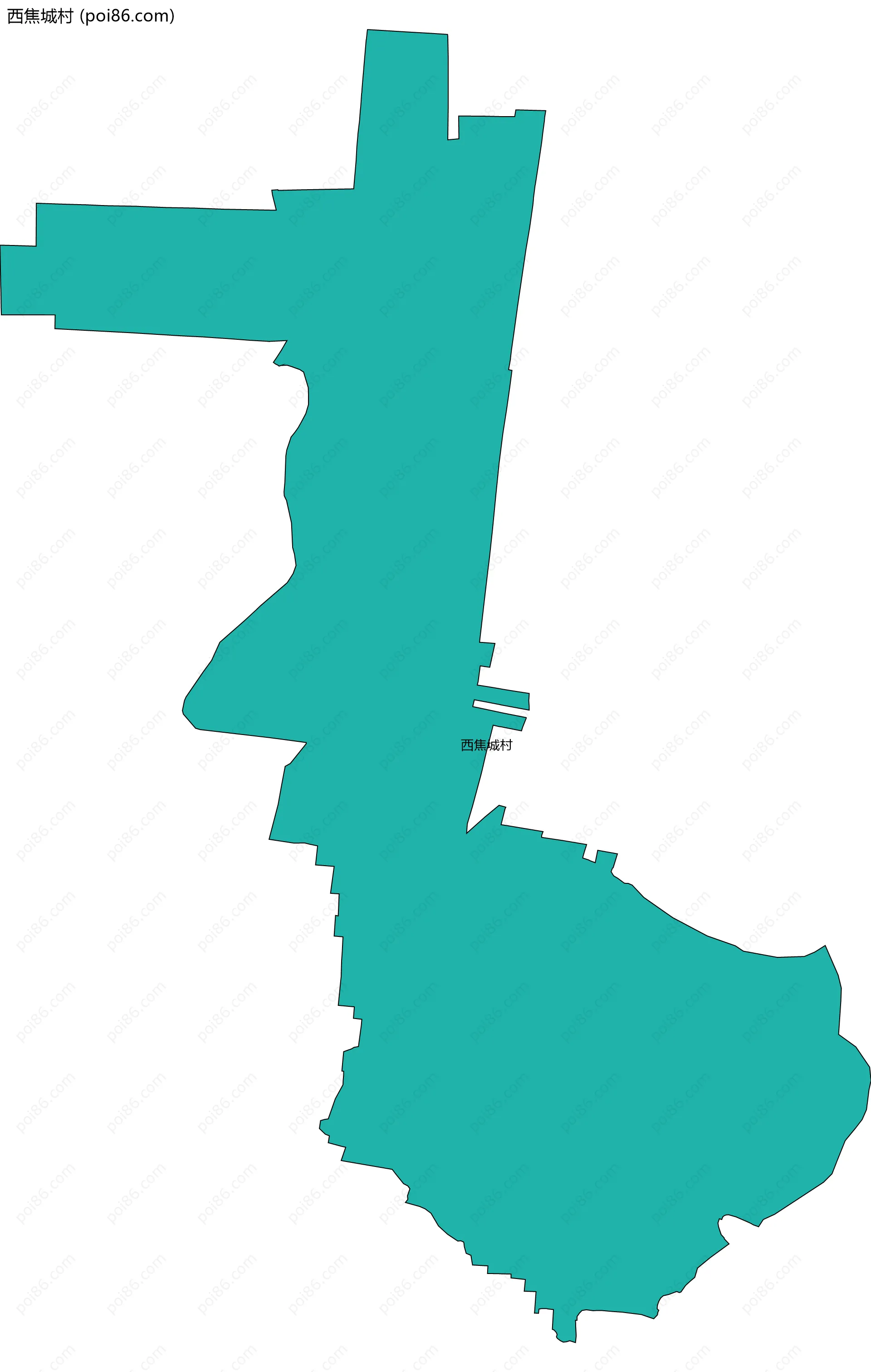 西焦城村边界地图