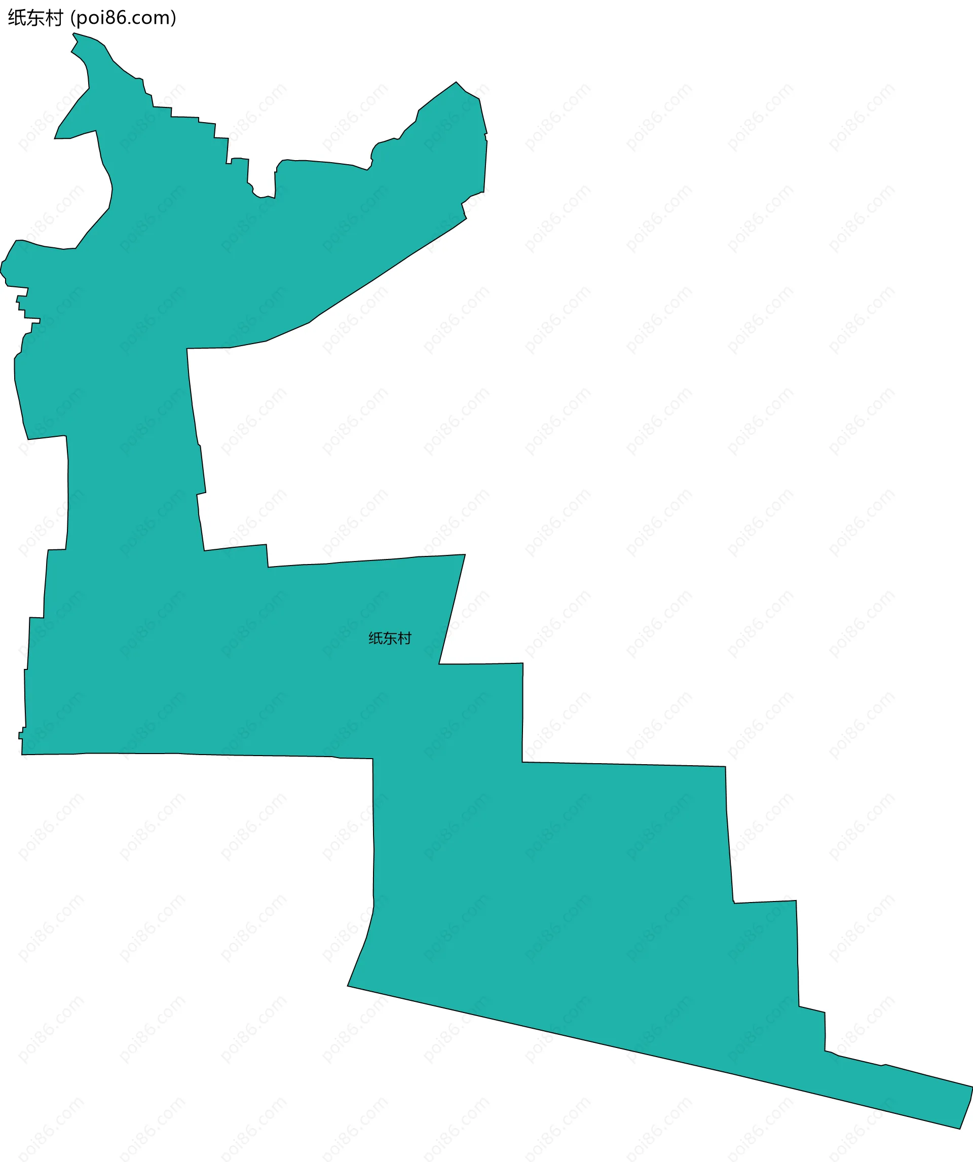 纸东村边界地图