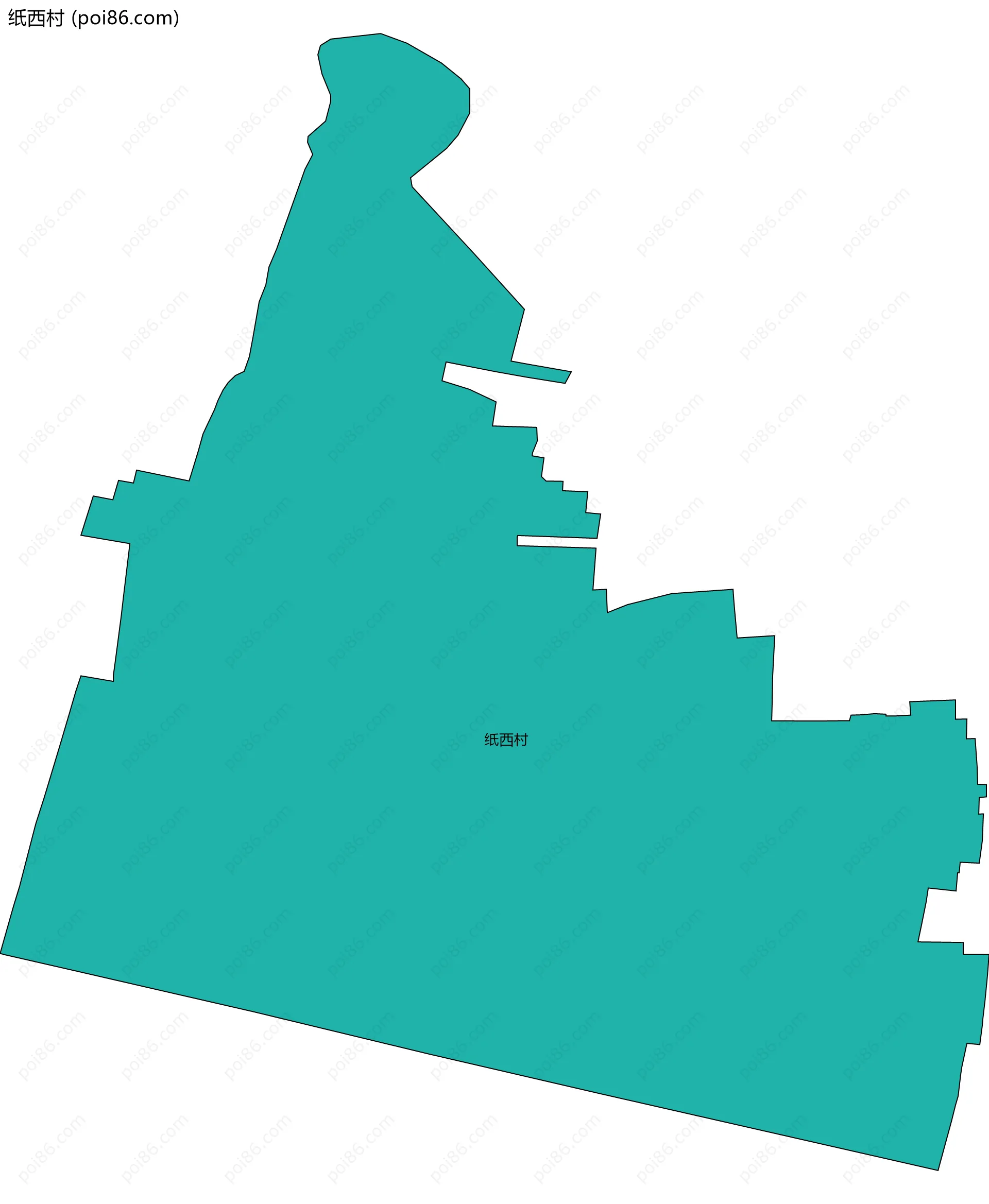 纸西村边界地图