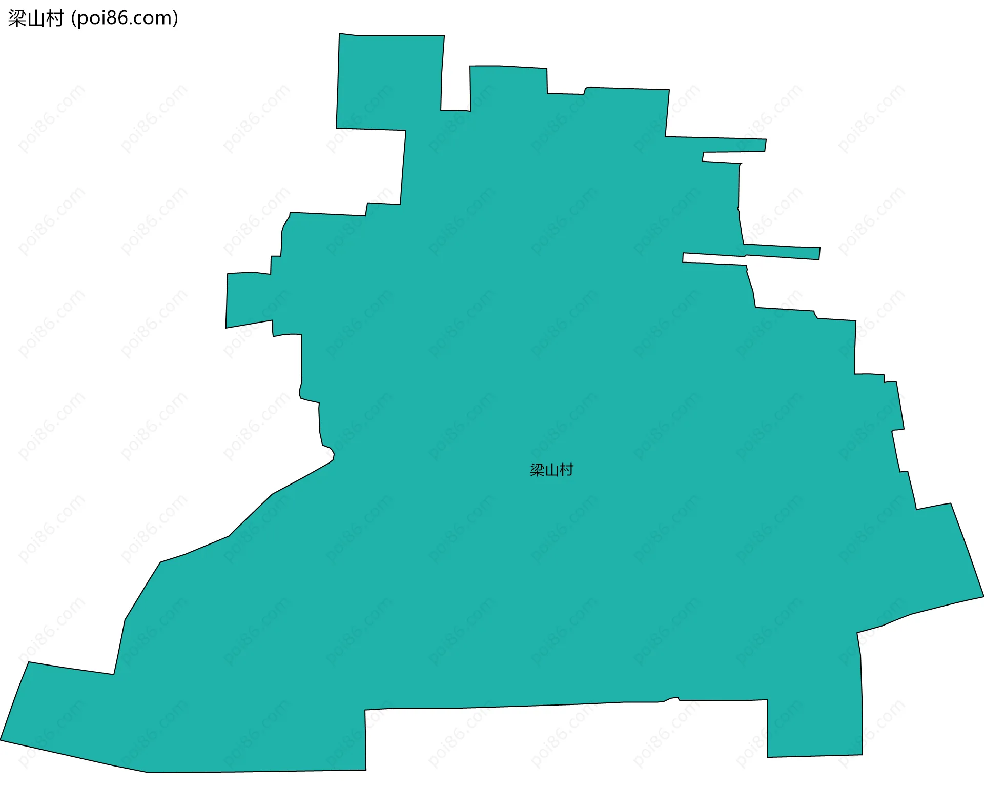 梁山村边界地图
