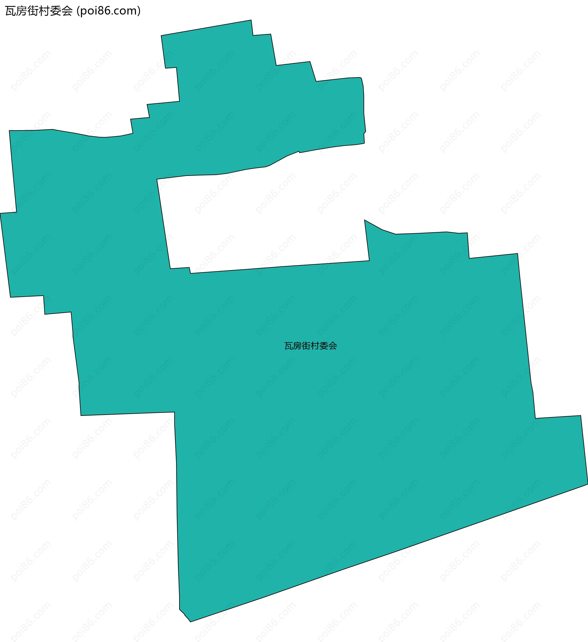 瓦房街村委会边界地图