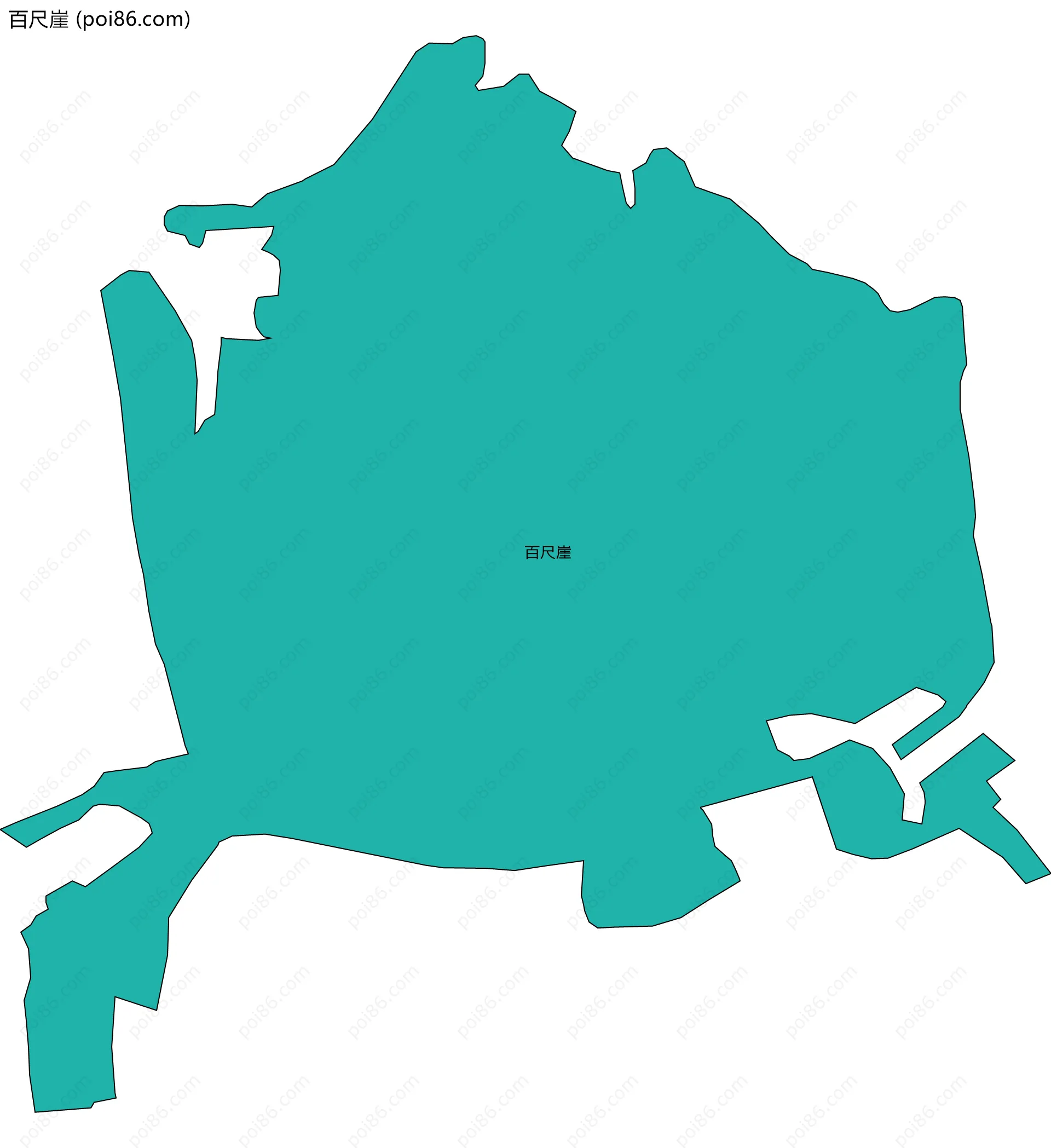 百尺崖边界地图