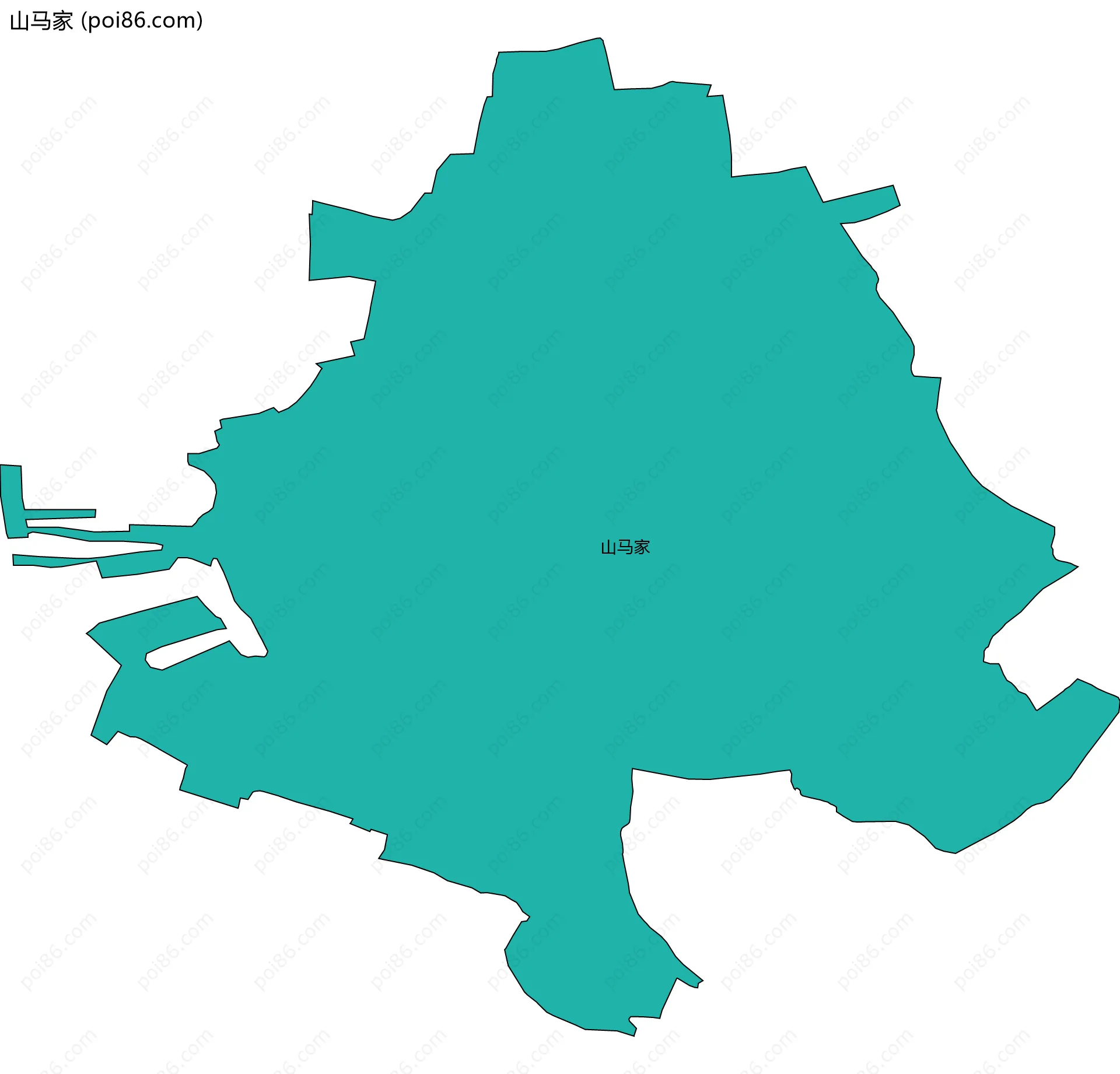 山马家边界地图