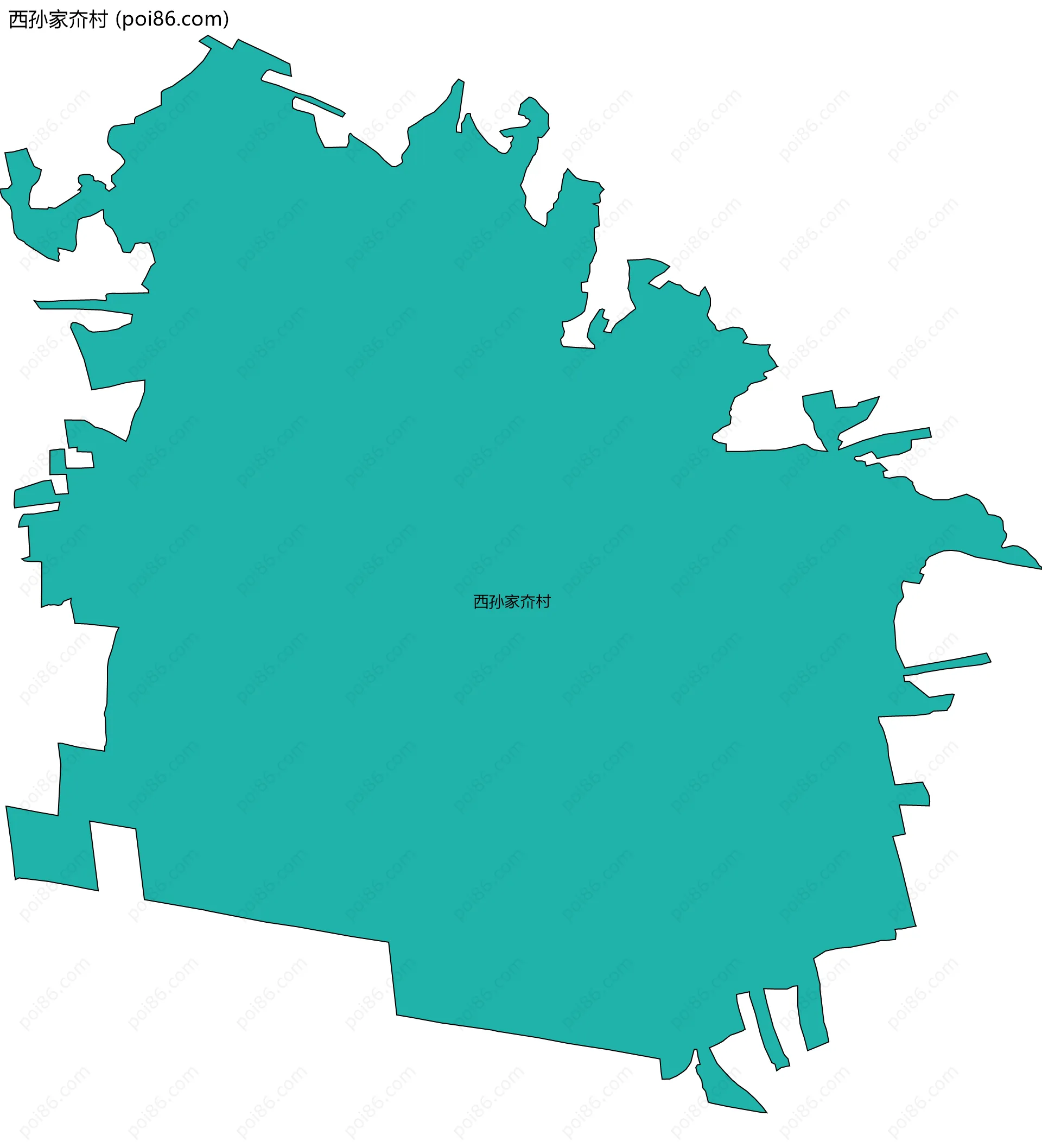 西孙家夼村边界地图
