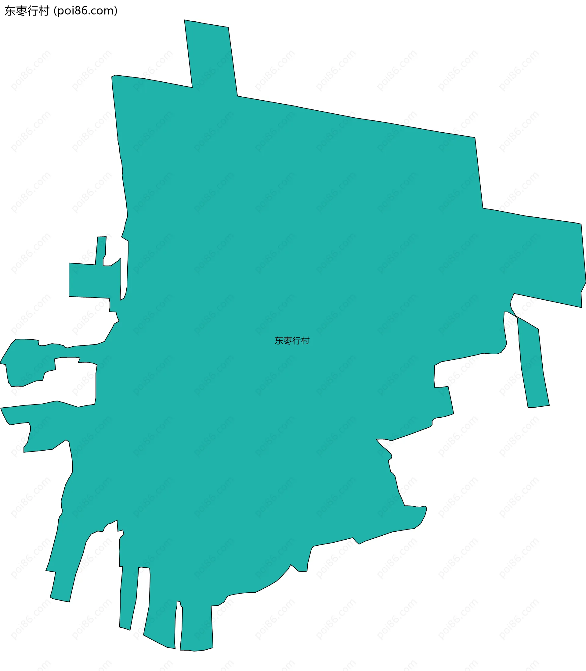 东枣行村边界地图