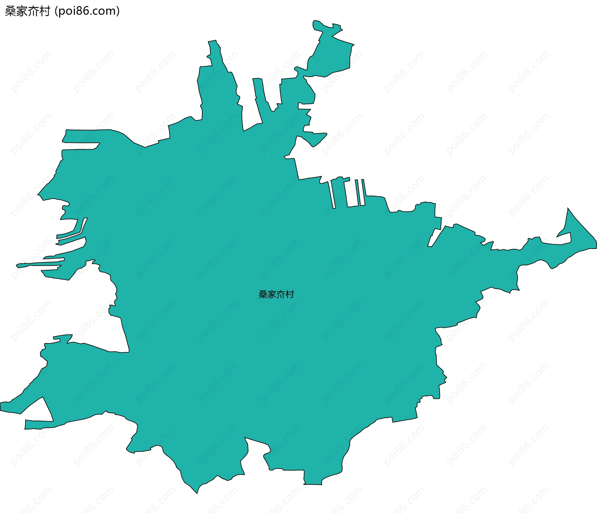 桑家夼村边界地图