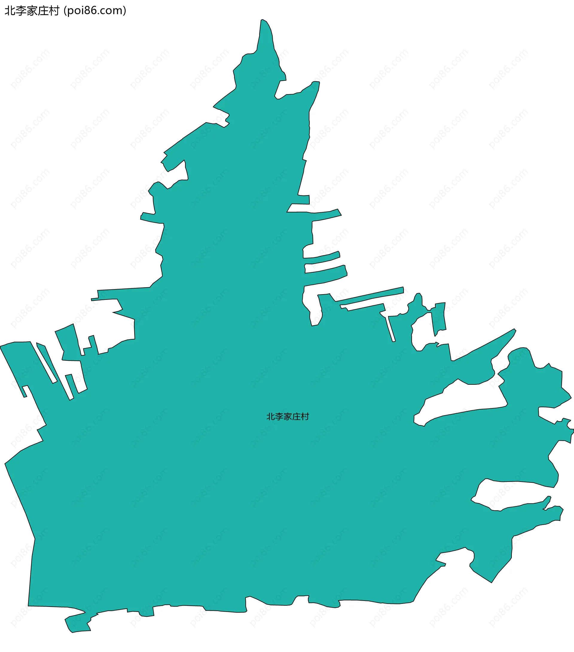 北李家庄村边界地图