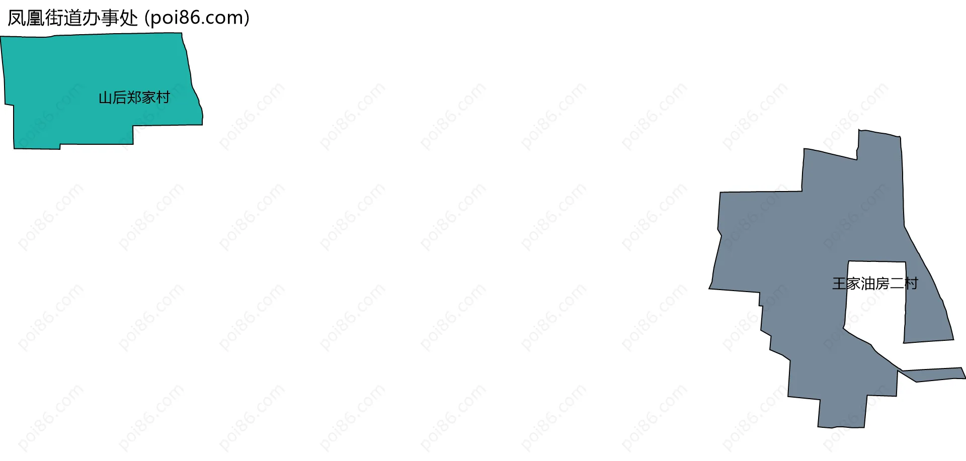 凤凰街道办事处边界地图(五级行政区划)