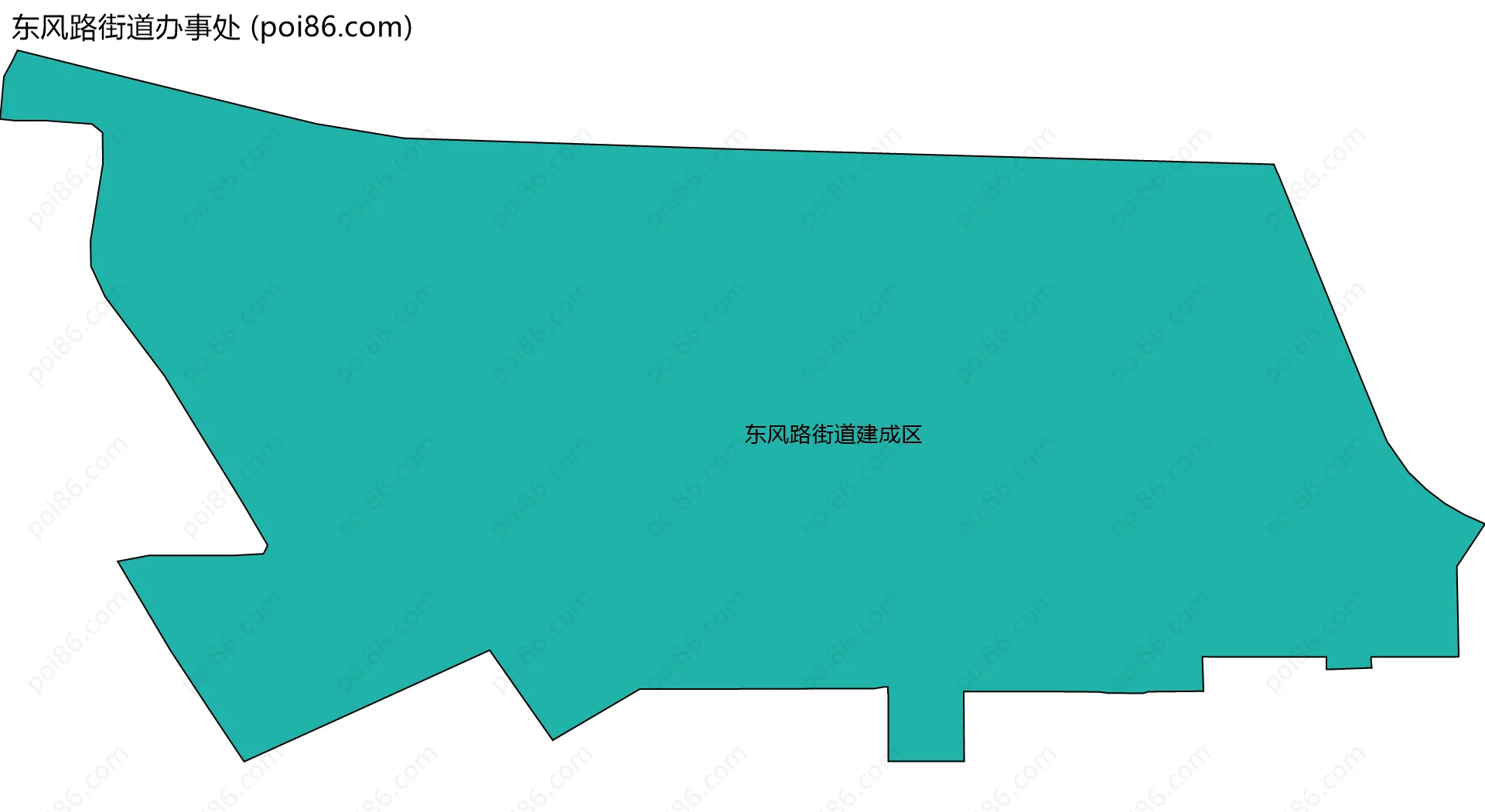 东风路街道办事处边界地图(五级行政区划)