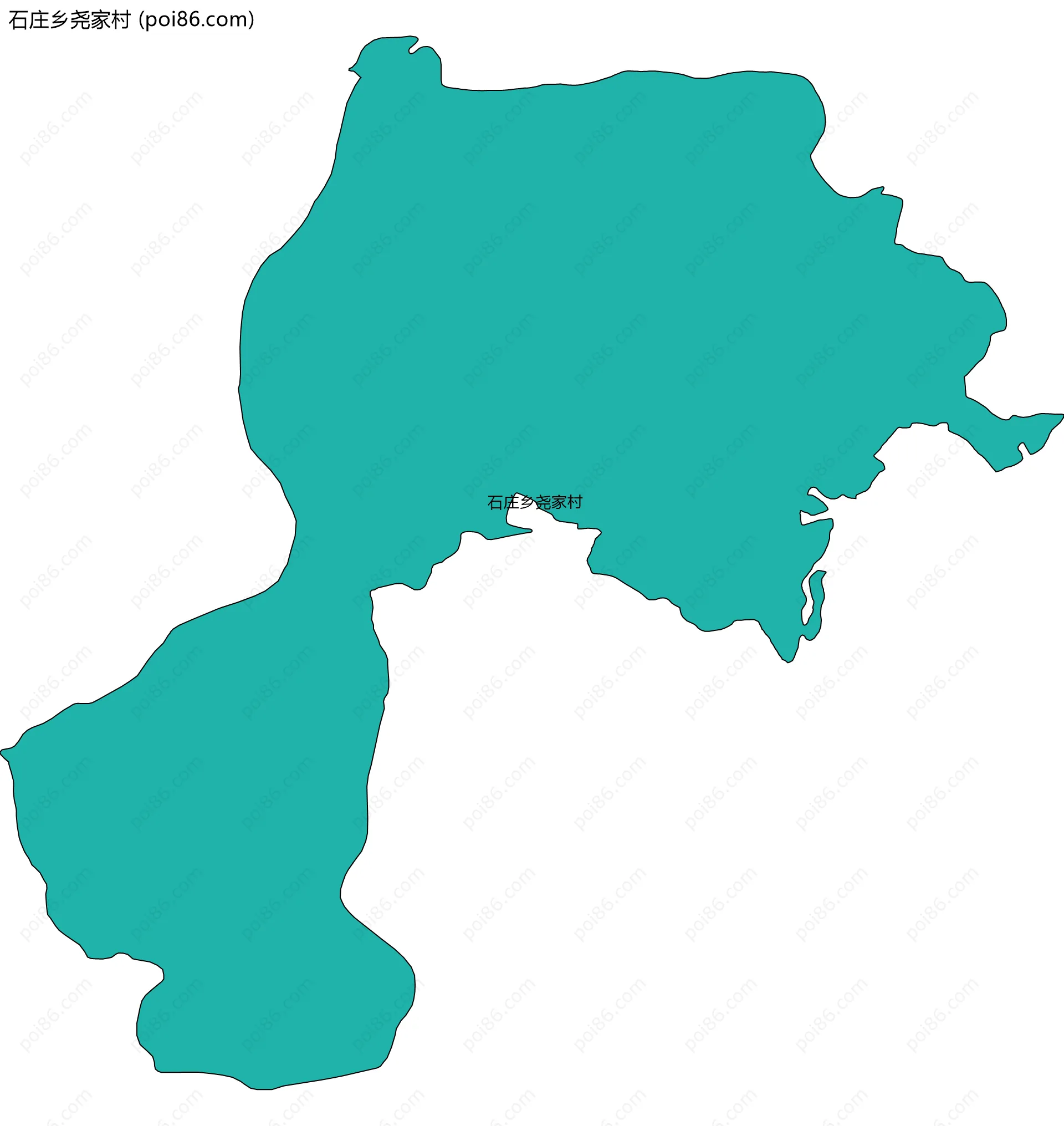 石庄乡尧家村边界地图