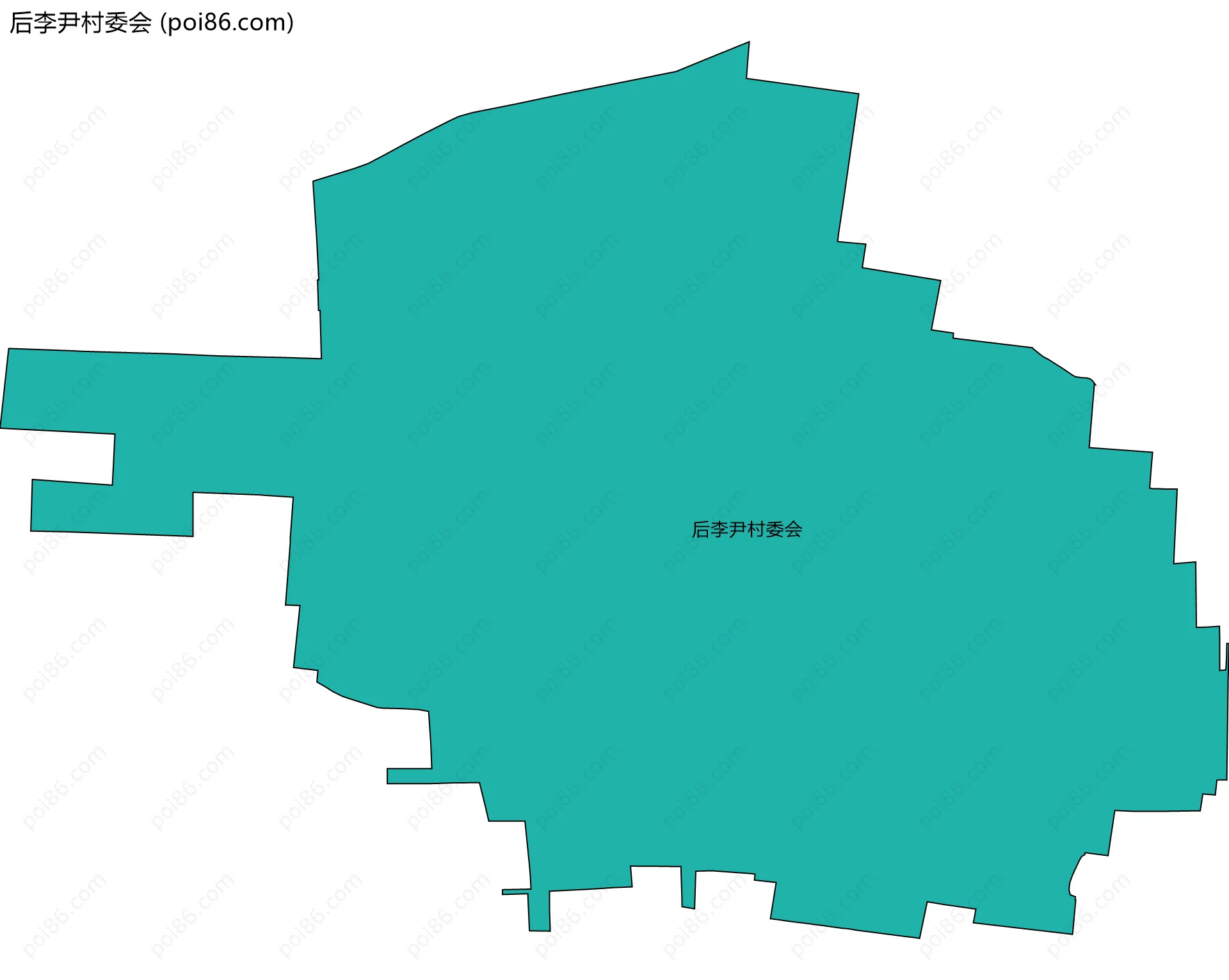 后李尹村委会边界地图