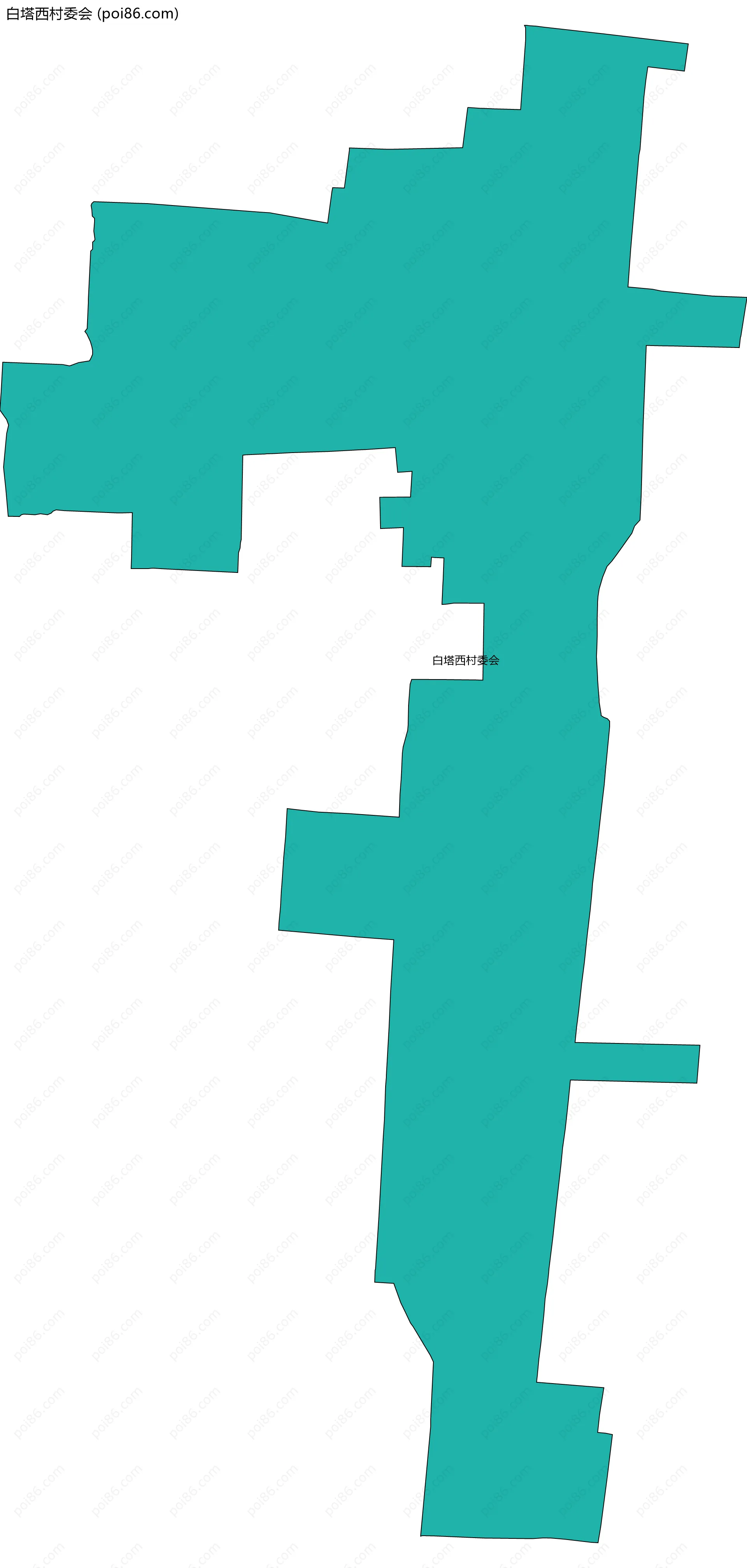 白塔西村委会边界地图