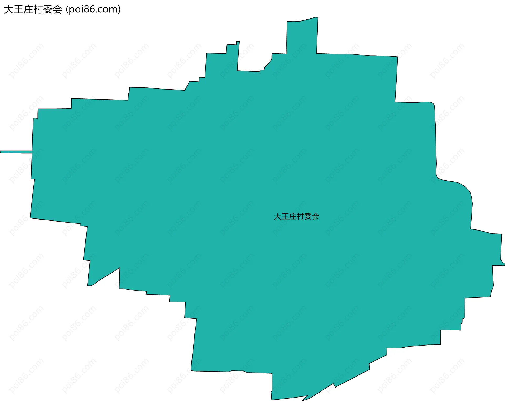 大王庄村委会边界地图