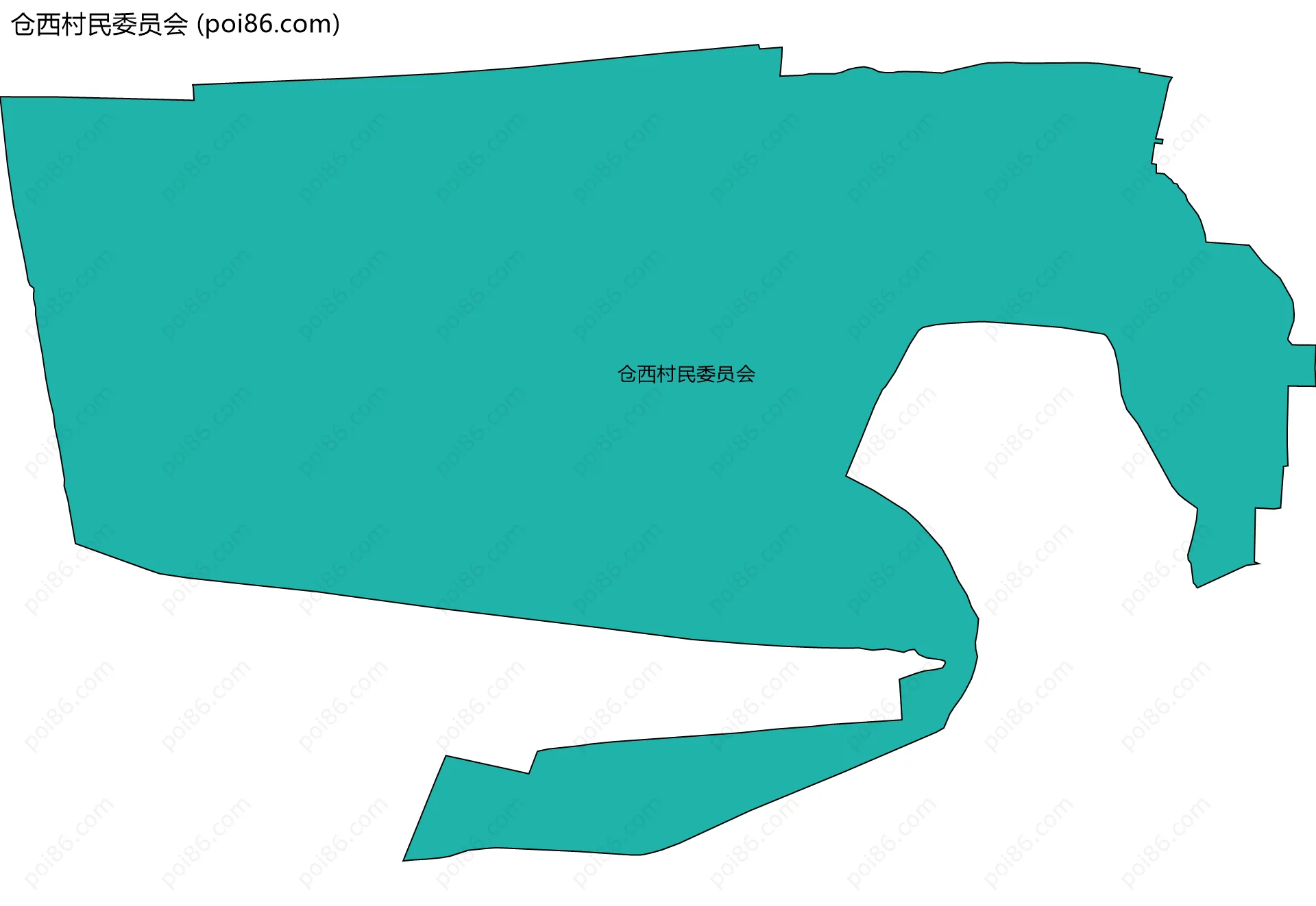 仓西村民委员会边界地图