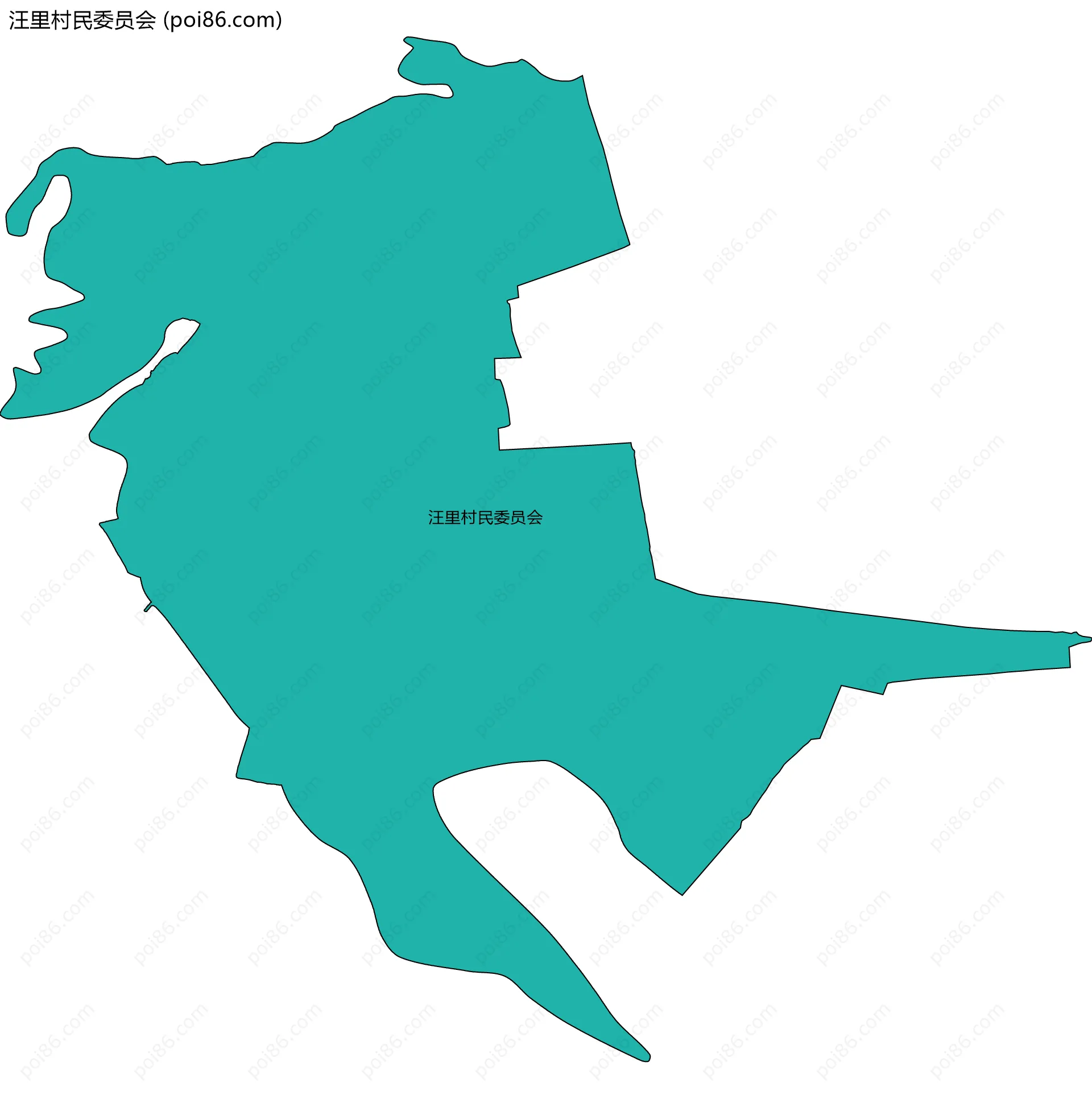 汪里村民委员会边界地图