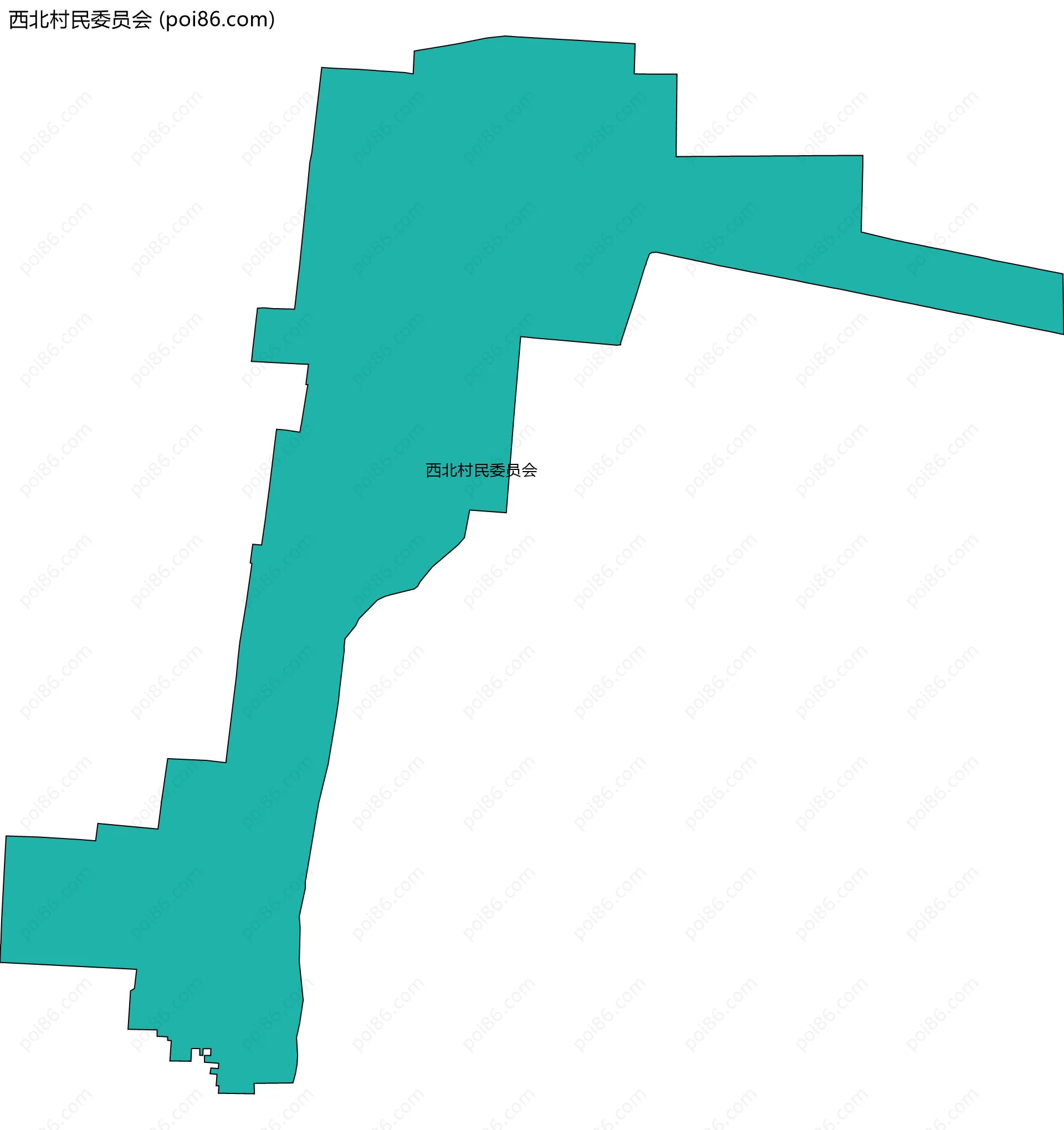 西北村民委员会边界地图