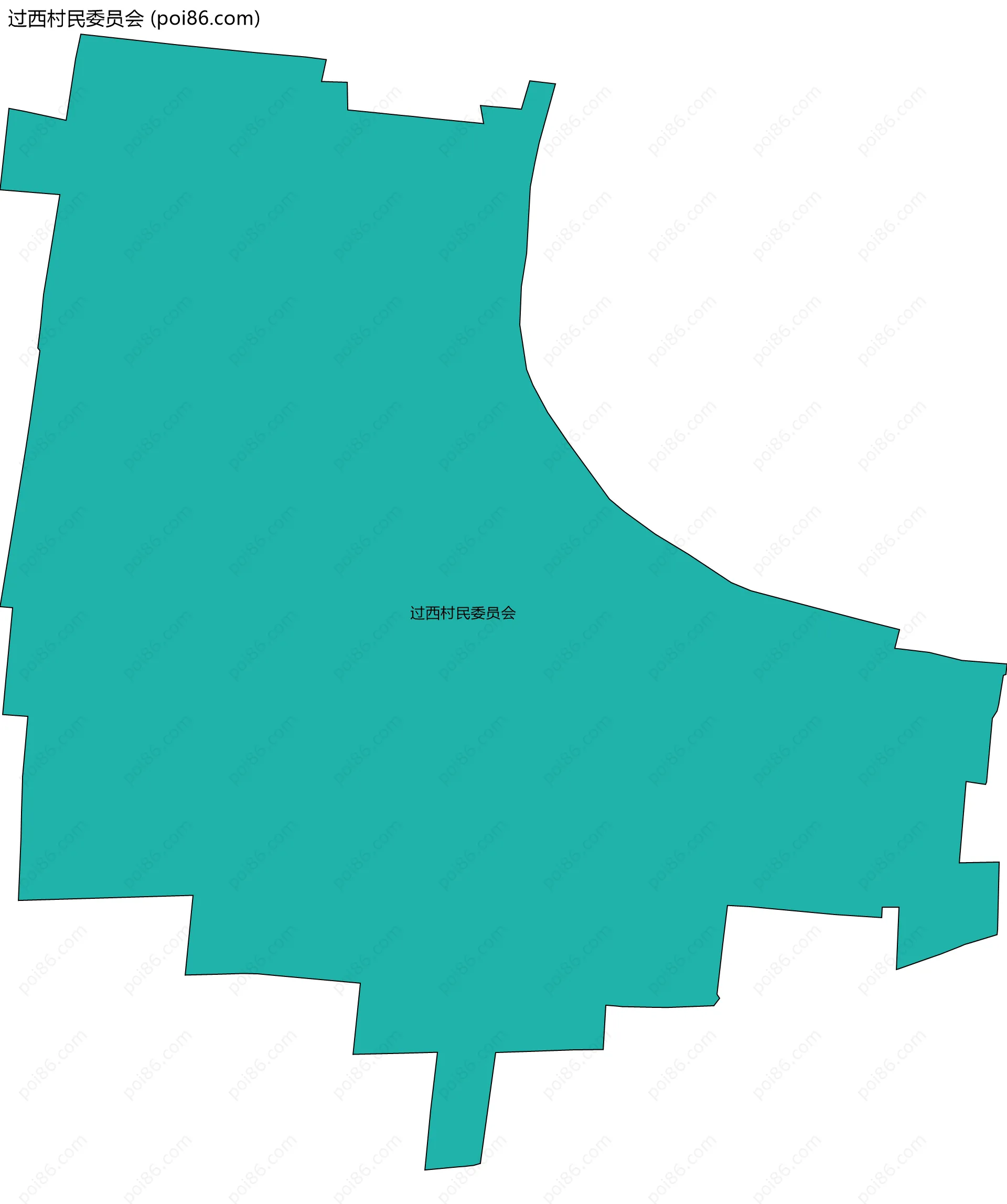 过西村民委员会边界地图