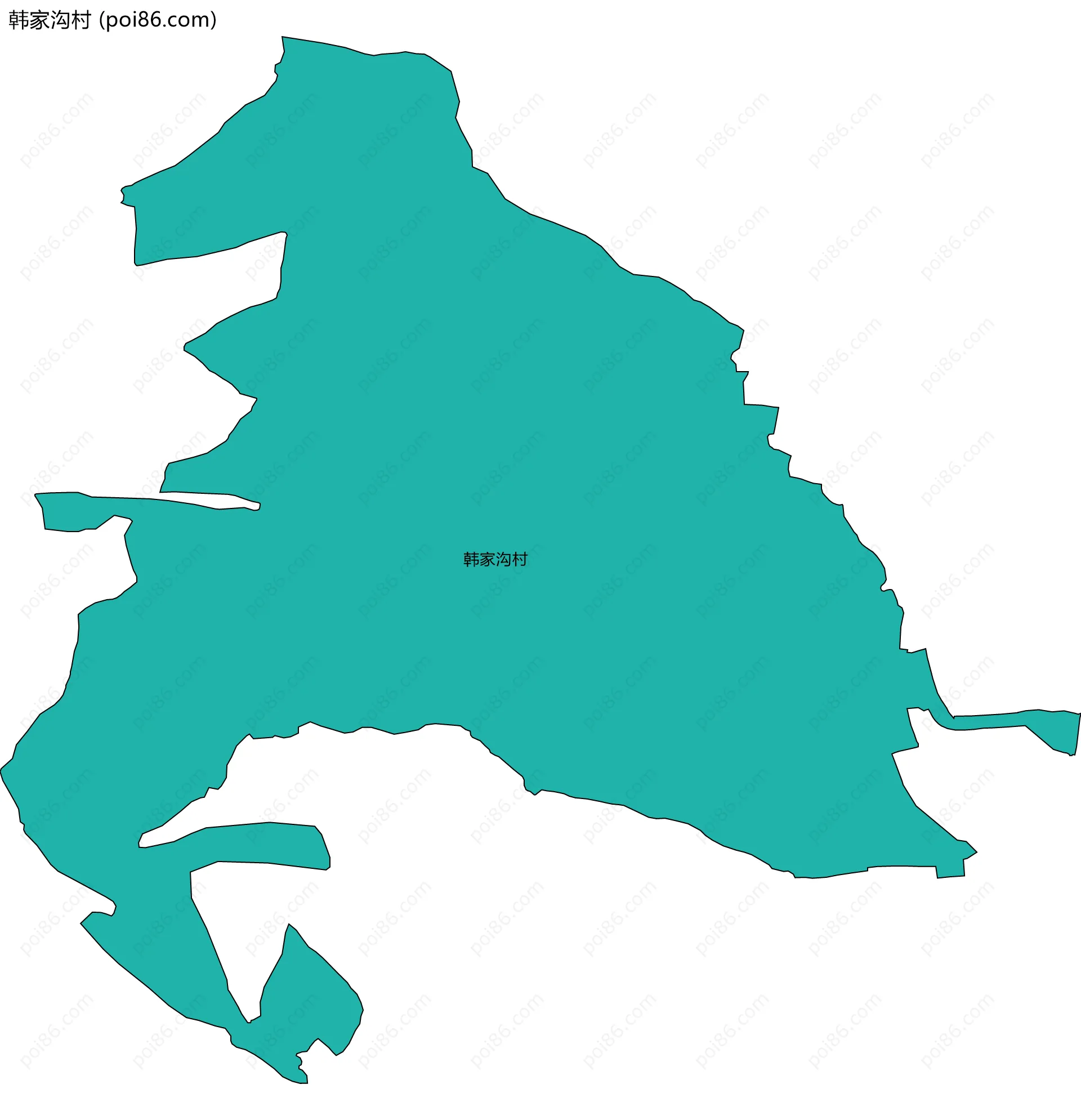 韩家沟村边界地图