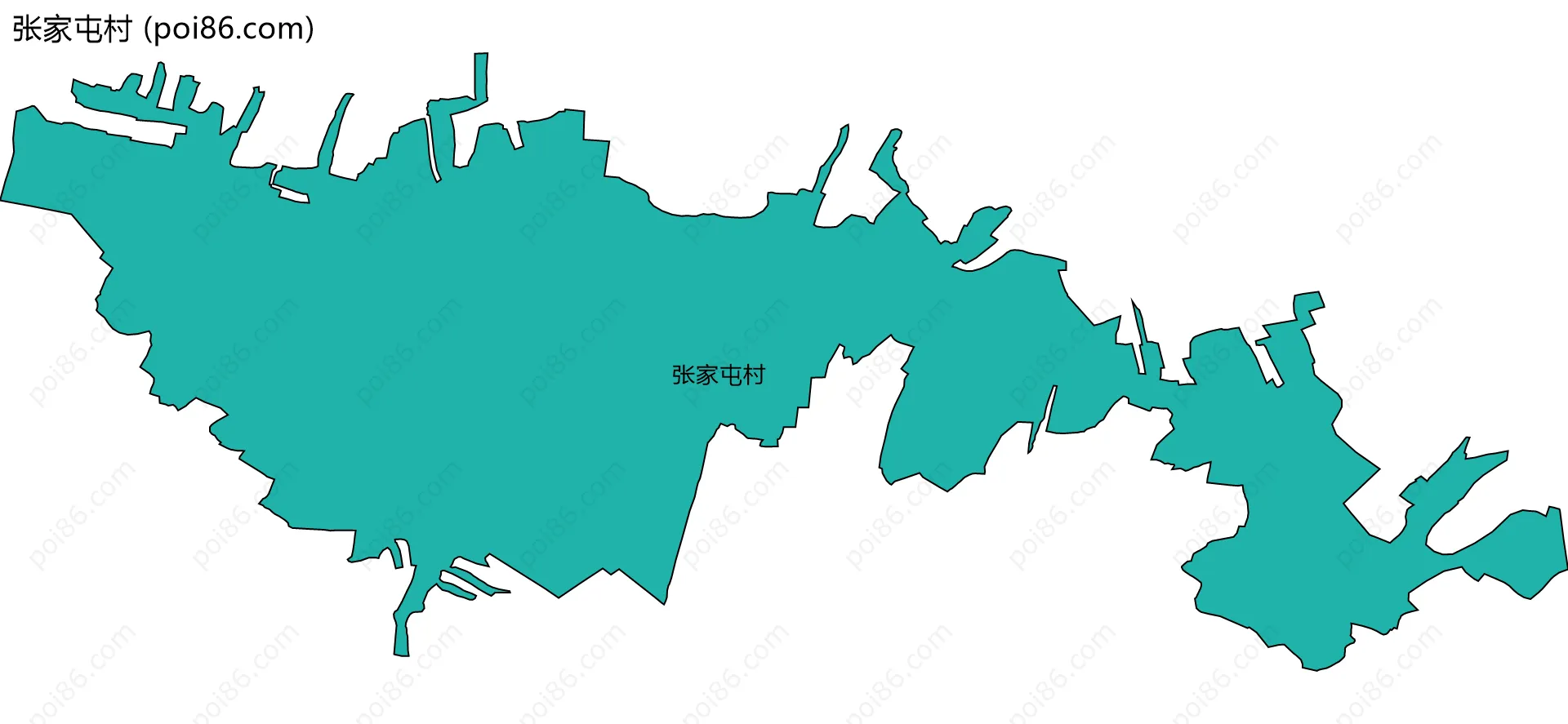 张家屯村边界地图