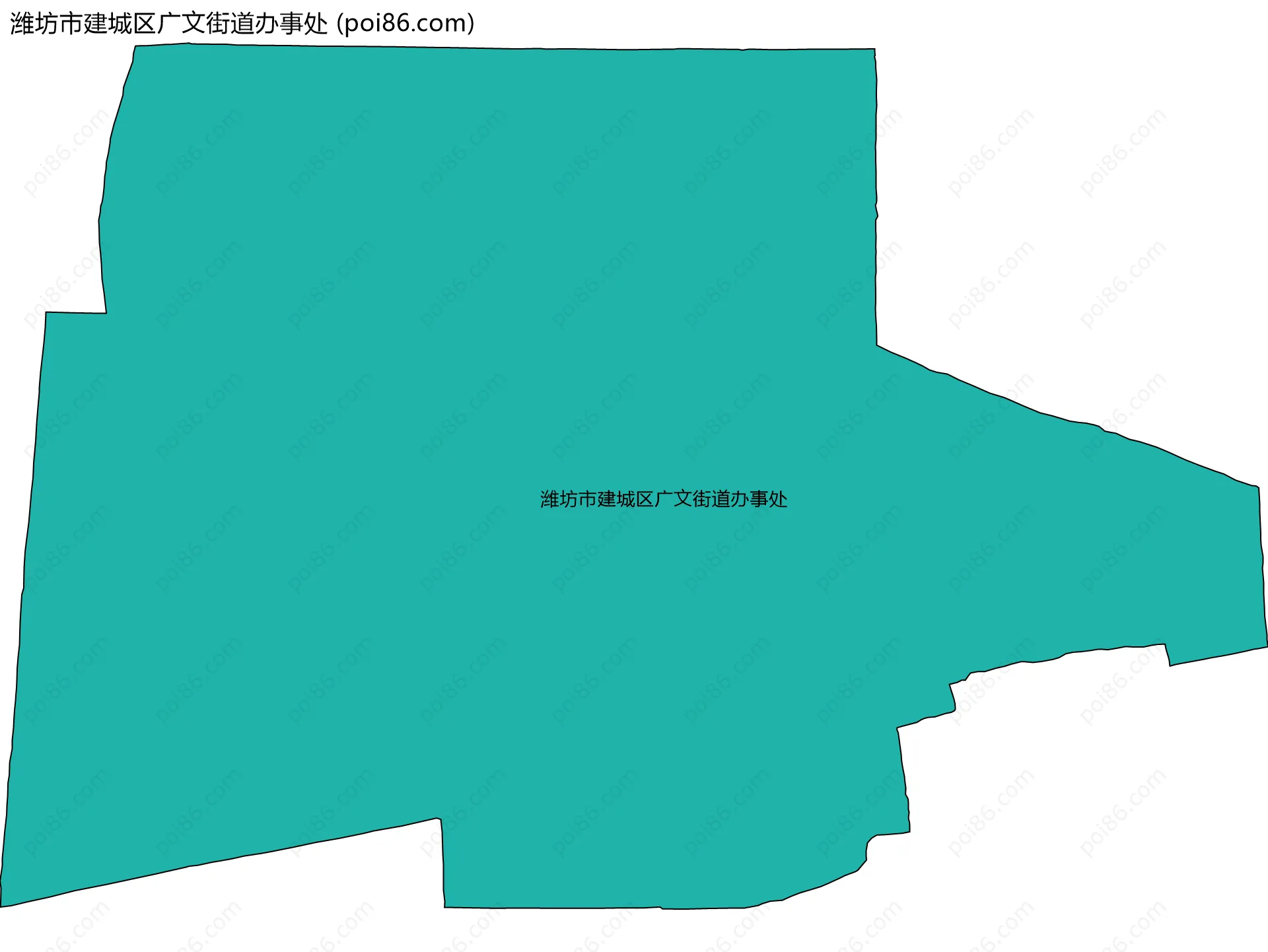 潍坊市建城区广文街道办事处边界地图