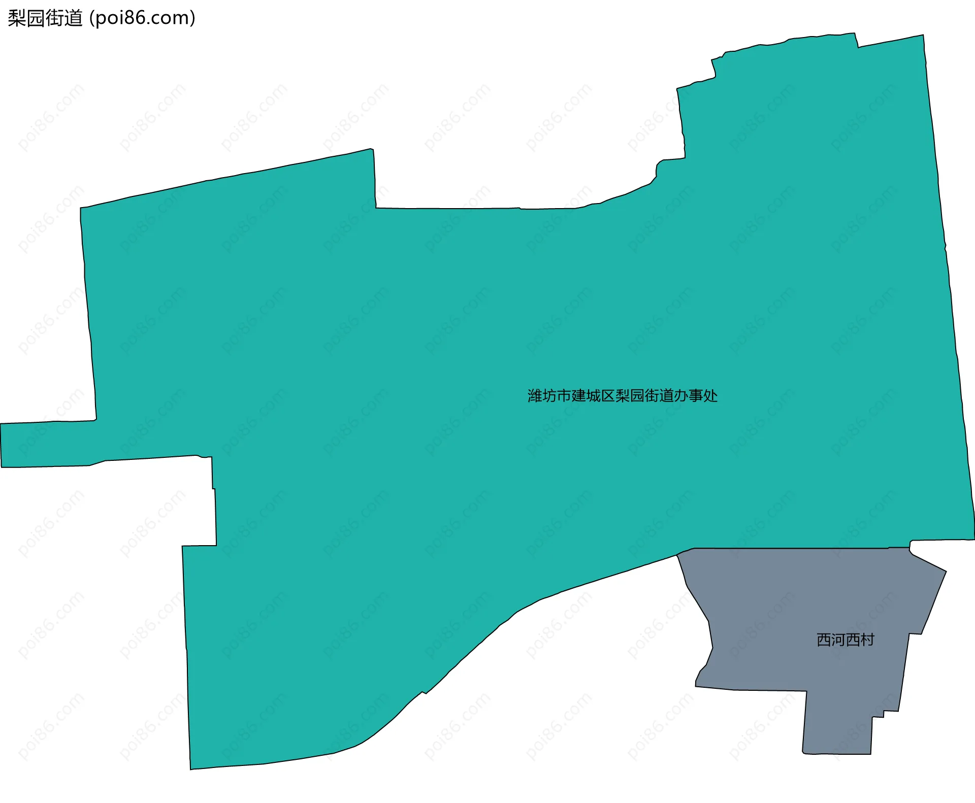 梨园街道边界地图(五级行政区划)