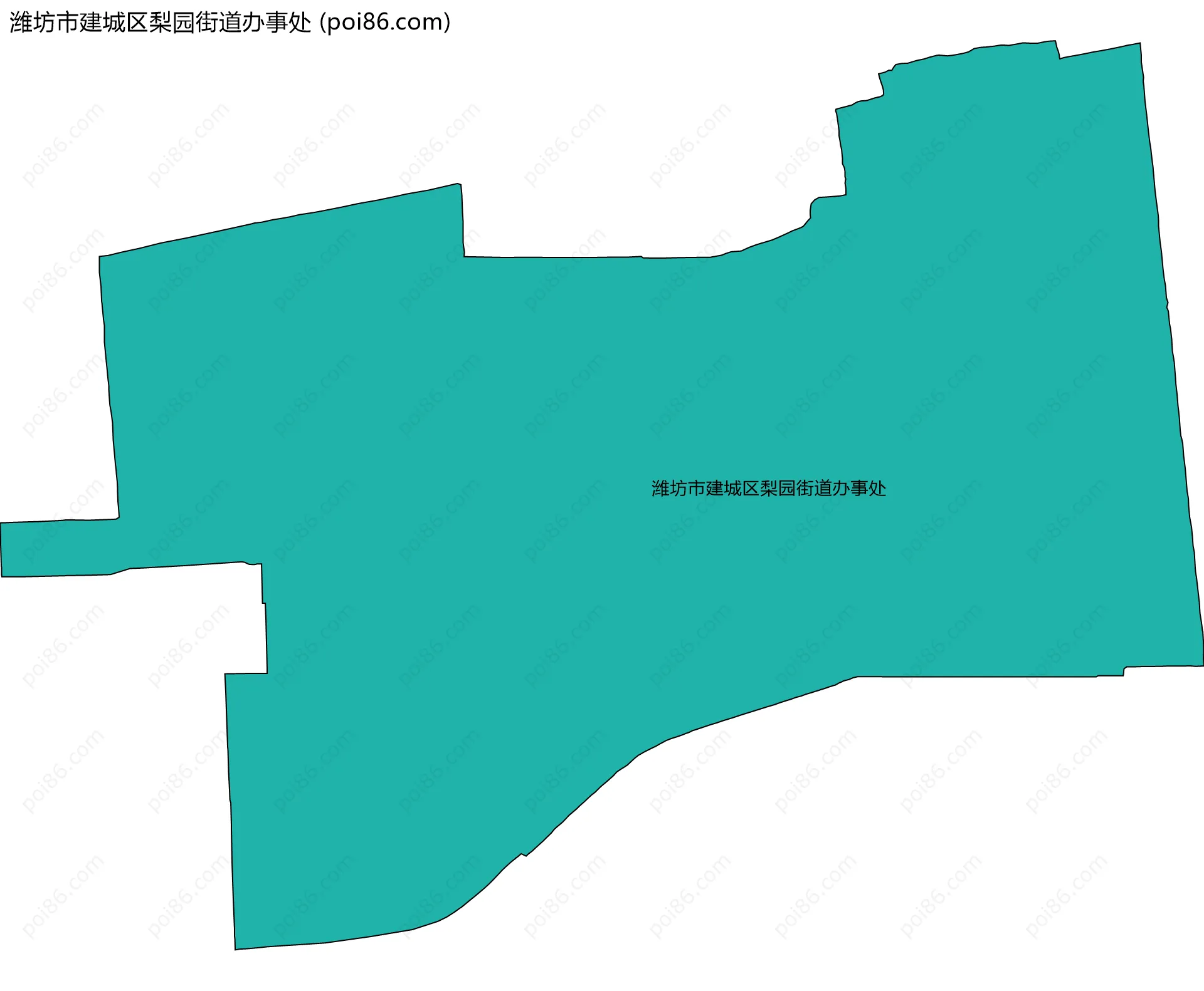 潍坊市建城区梨园街道办事处边界地图