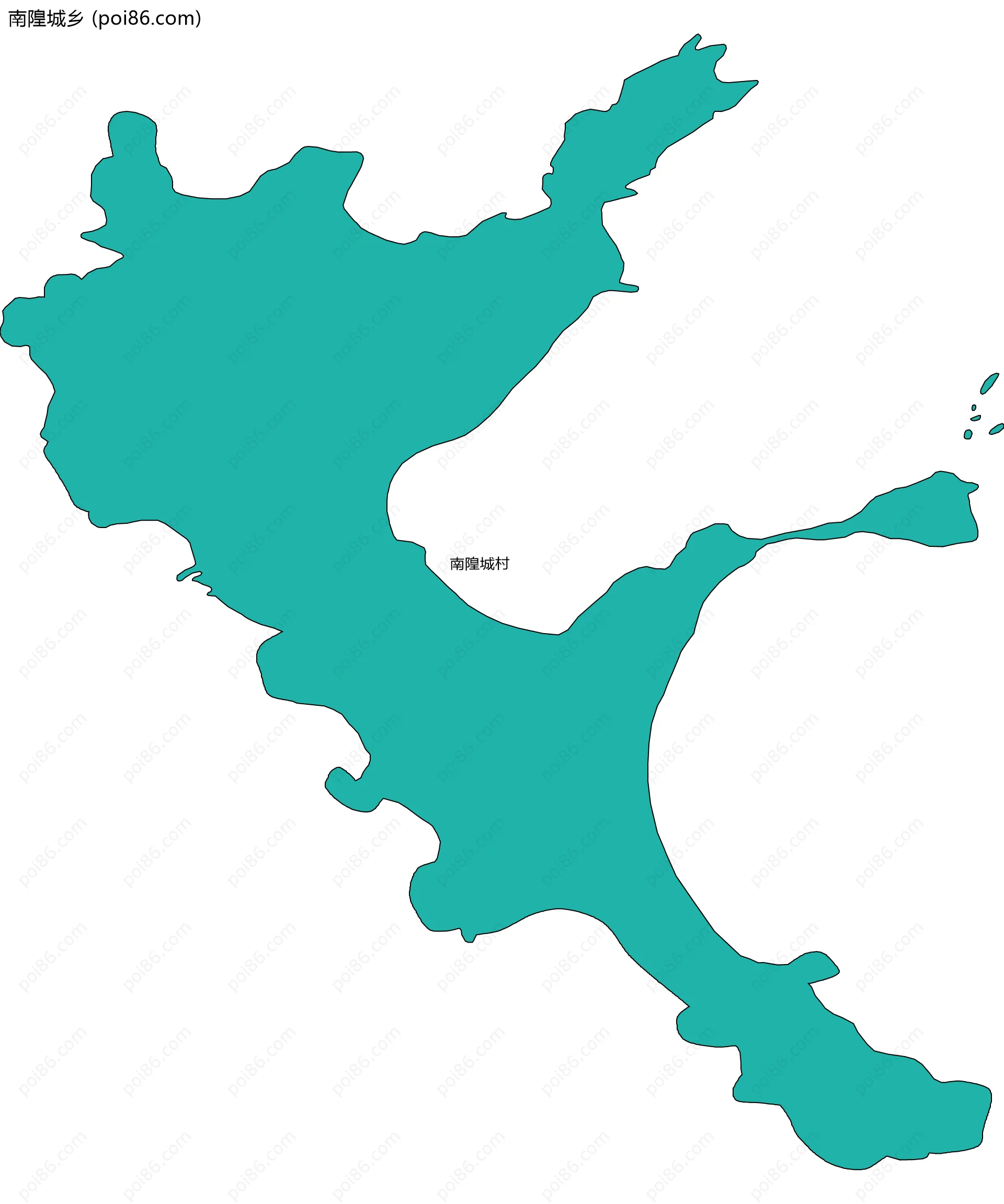 南隍城乡边界地图(五级行政区划)