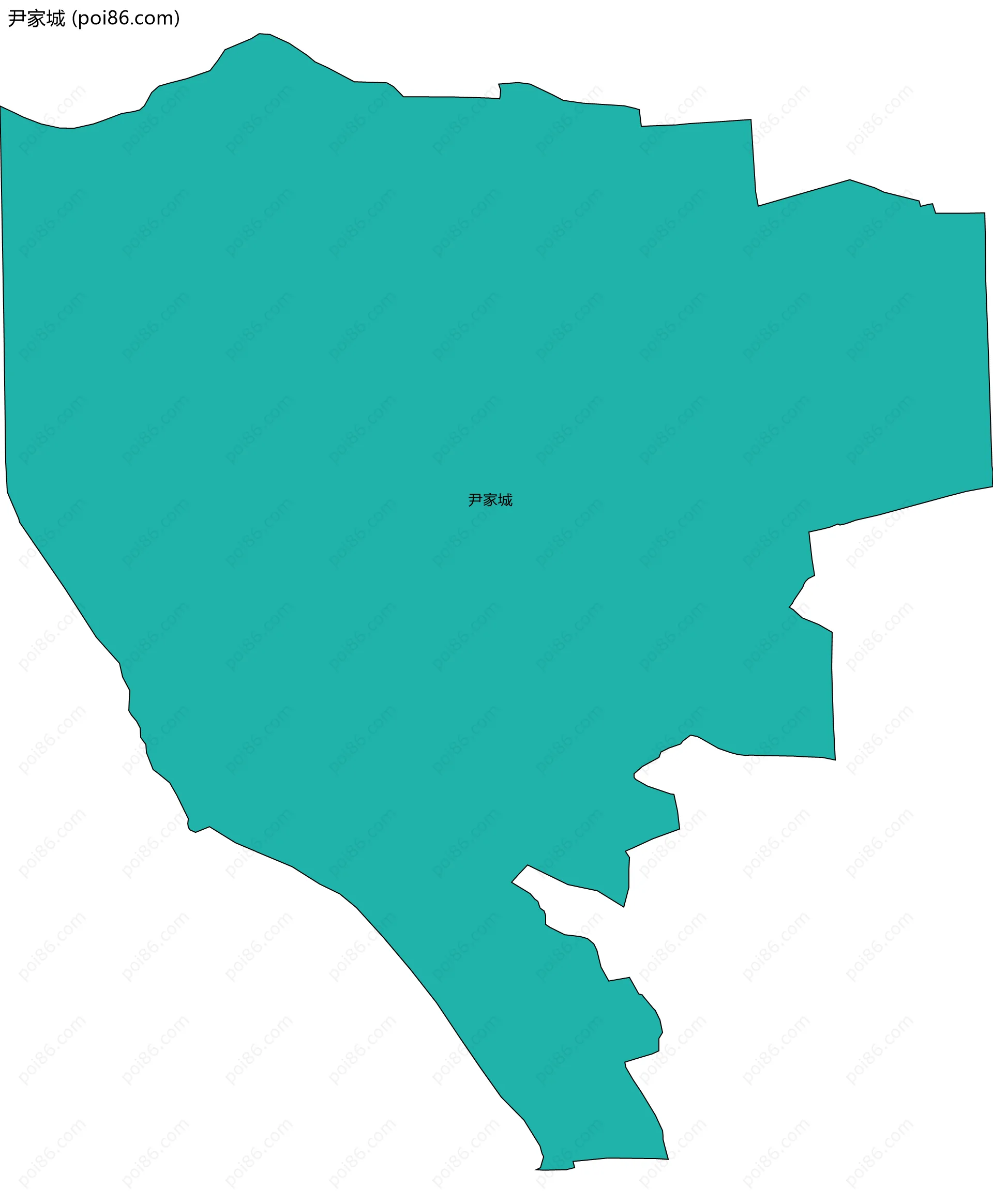 尹家城边界地图