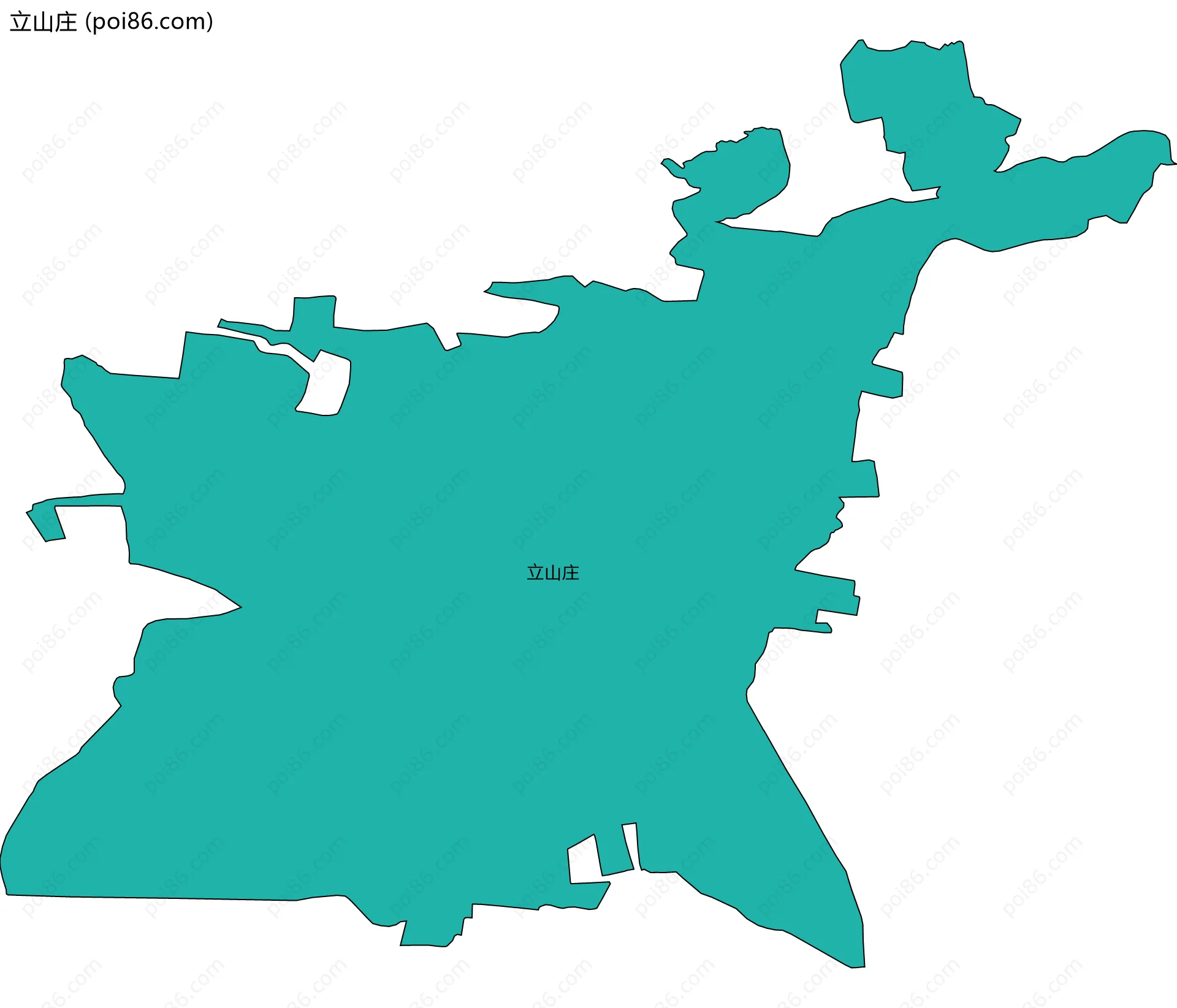 立山庄边界地图