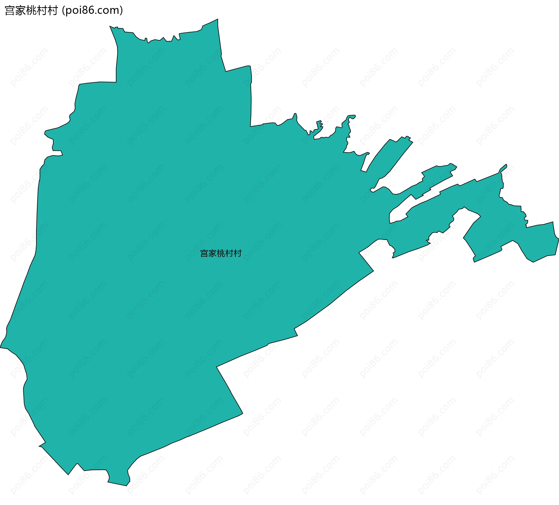 宫家桃村村边界地图