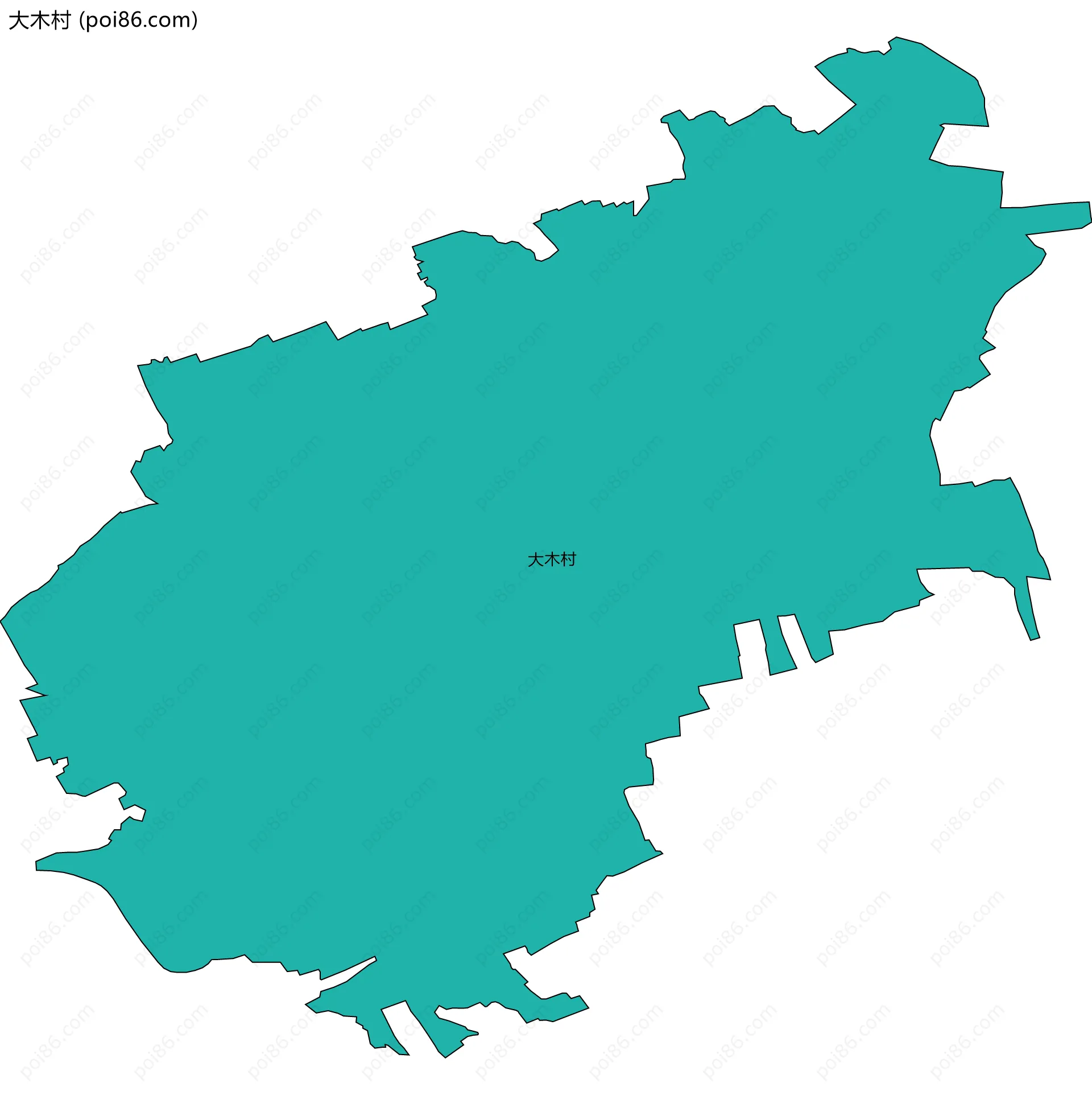 大木村边界地图