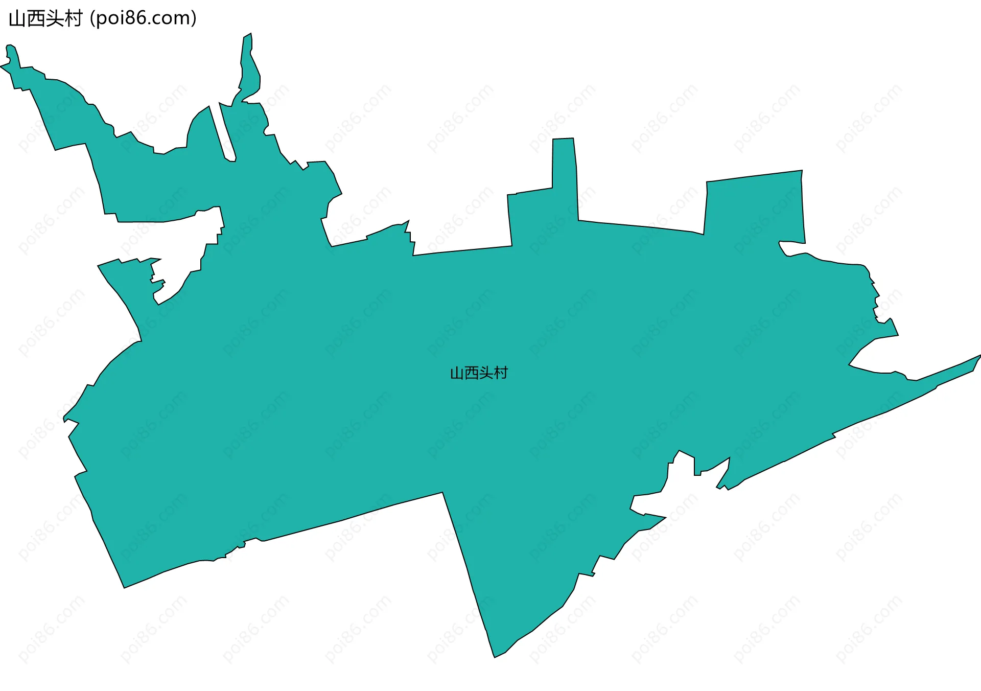山西头村边界地图