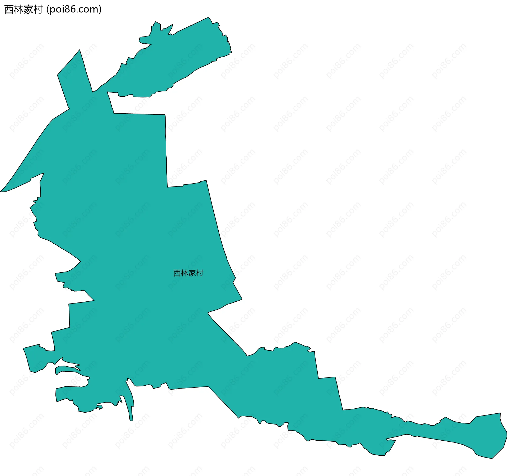 西林家村边界地图