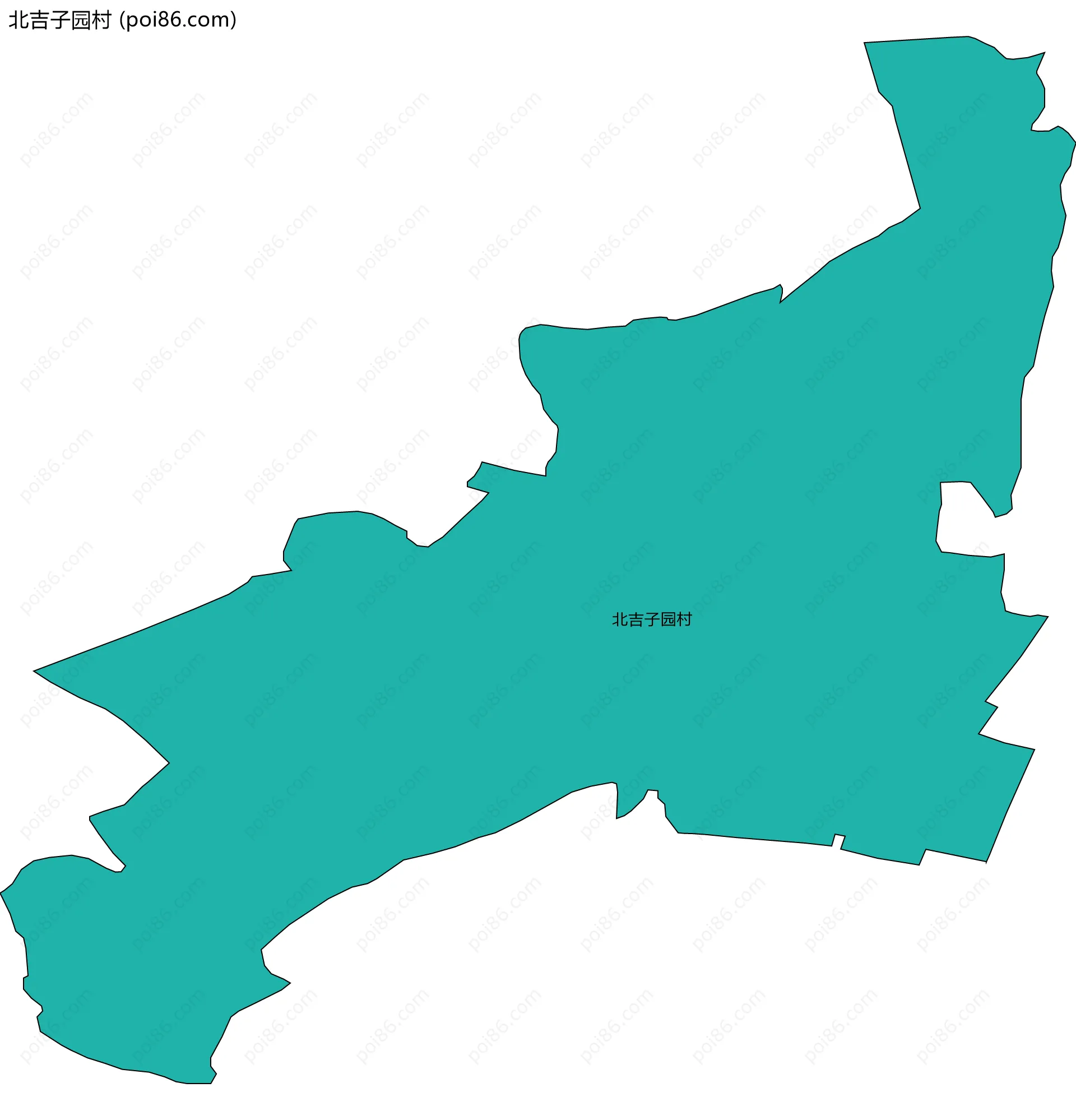 北吉子园村边界地图
