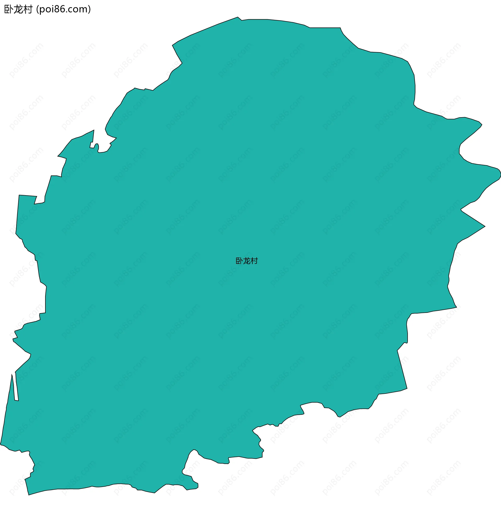 卧龙村边界地图