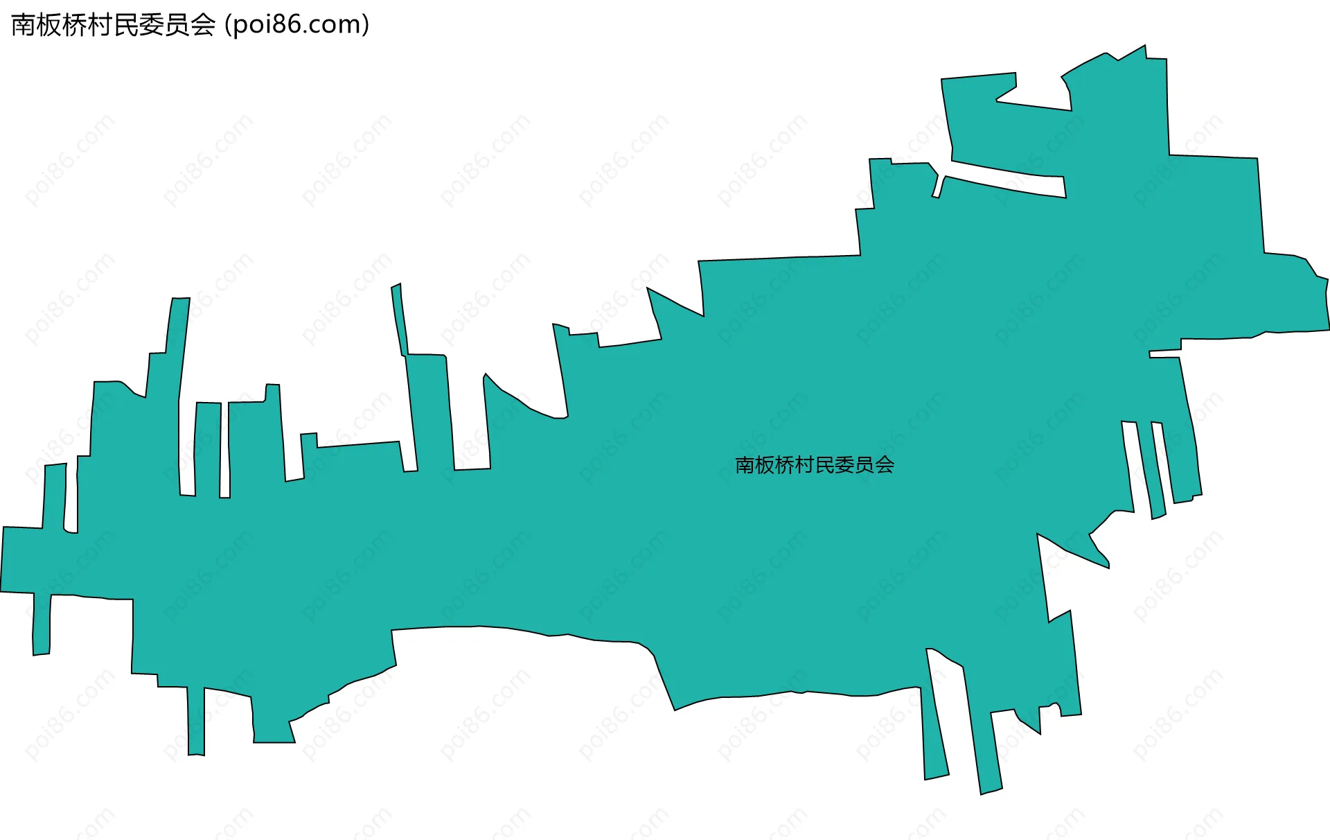 南板桥村民委员会边界地图