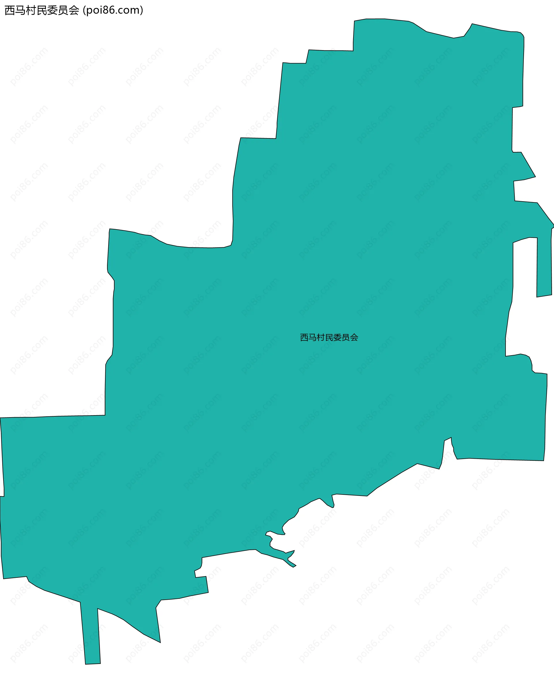 西马村民委员会边界地图