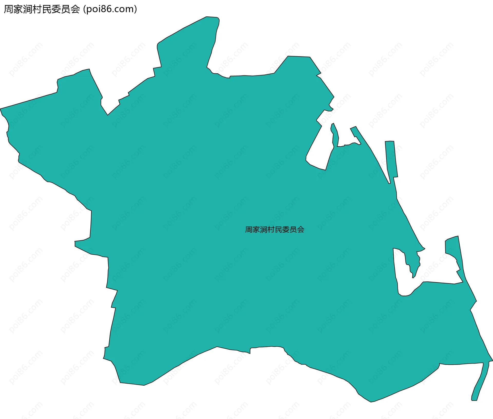 周家涧村民委员会边界地图