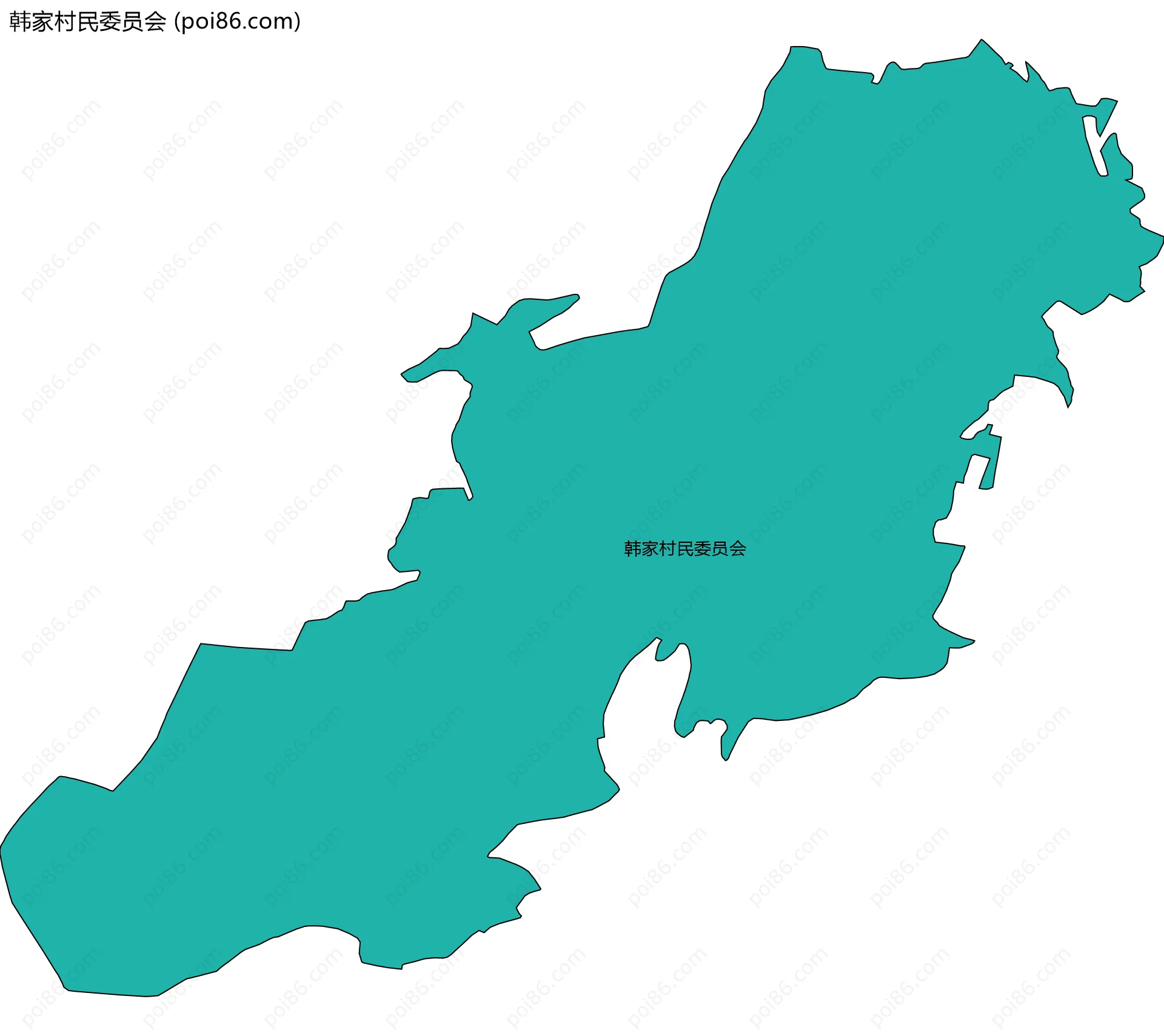 韩家村民委员会边界地图