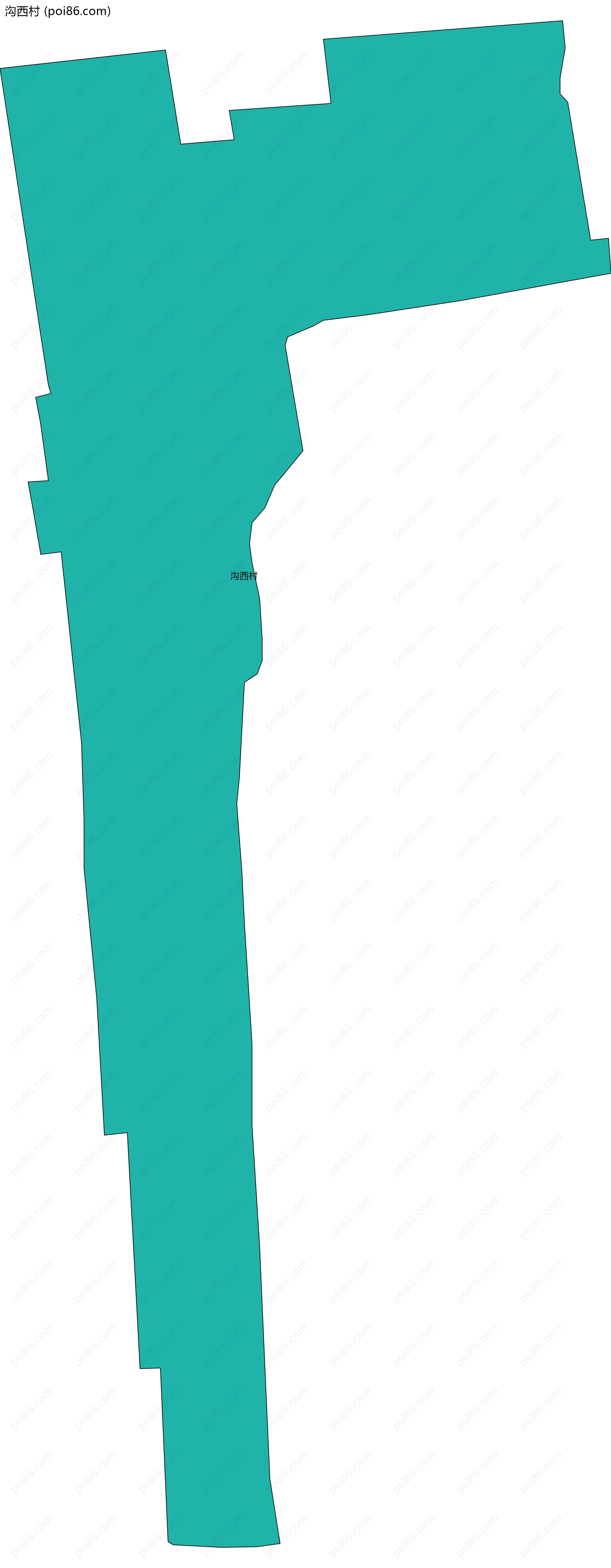 沟西村边界地图