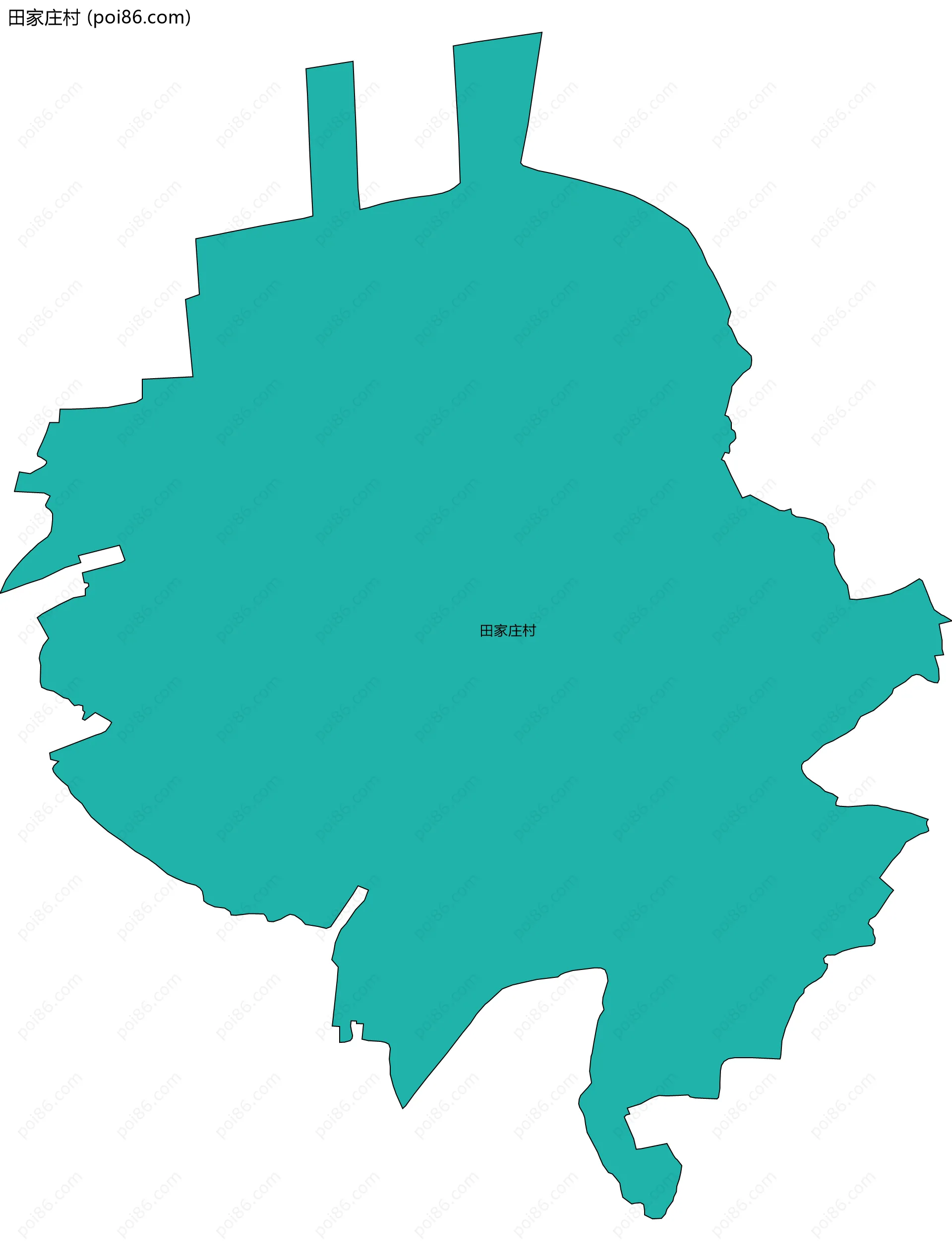 田家庄村边界地图