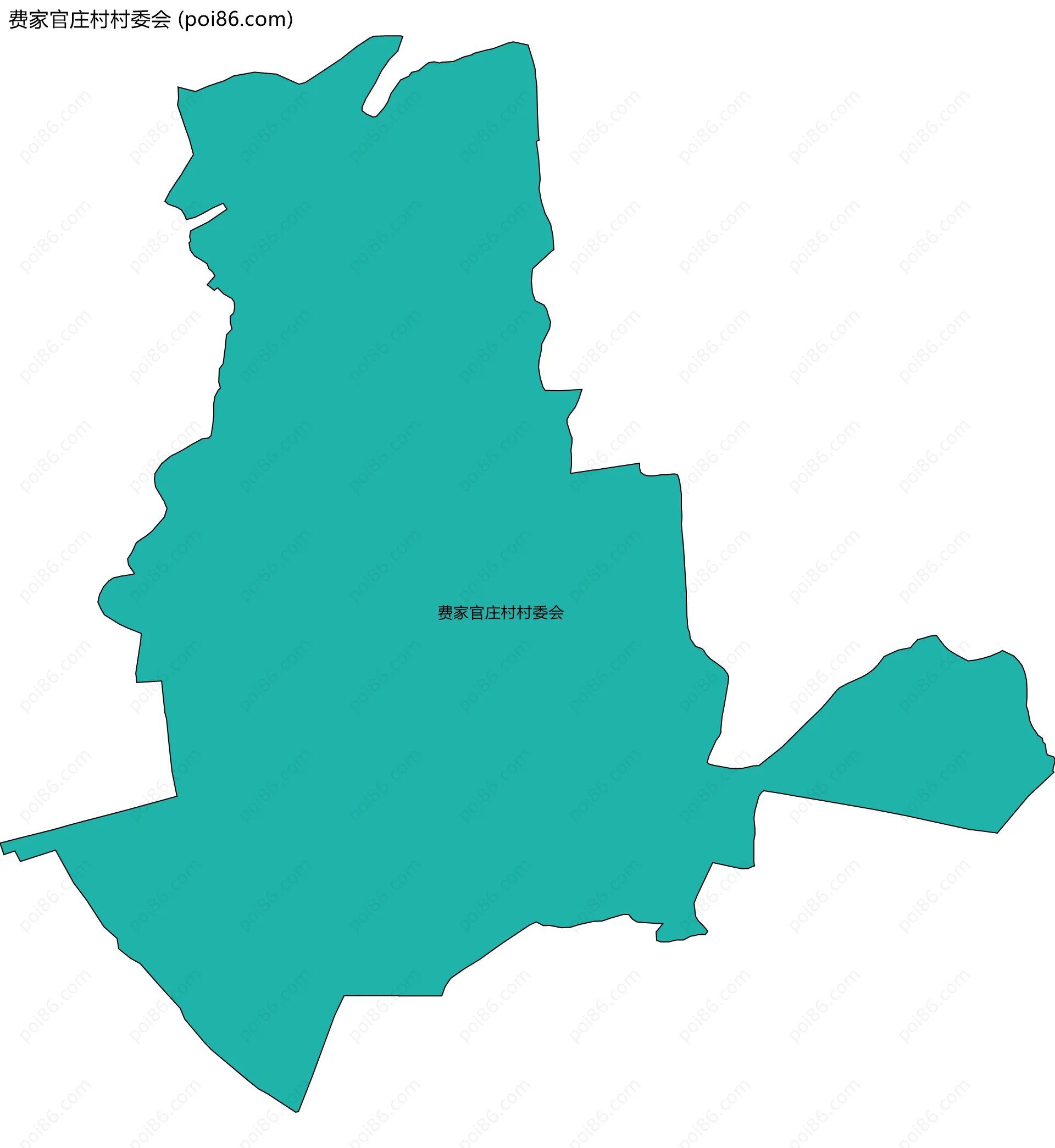 费家官庄村村委会边界地图